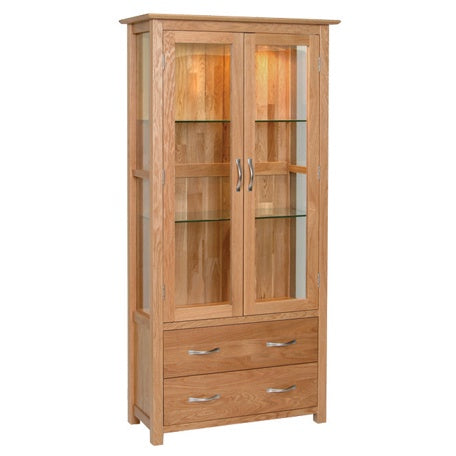 New Oxford Light Oak Display Cabinet