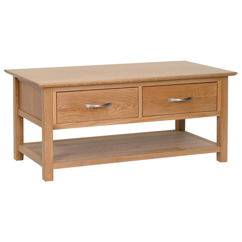 New Oxford Light Oak Coffee Table With Drawers