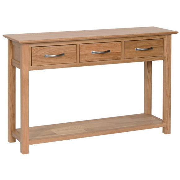 New Oxford Light Oak 3 Drw Console Table