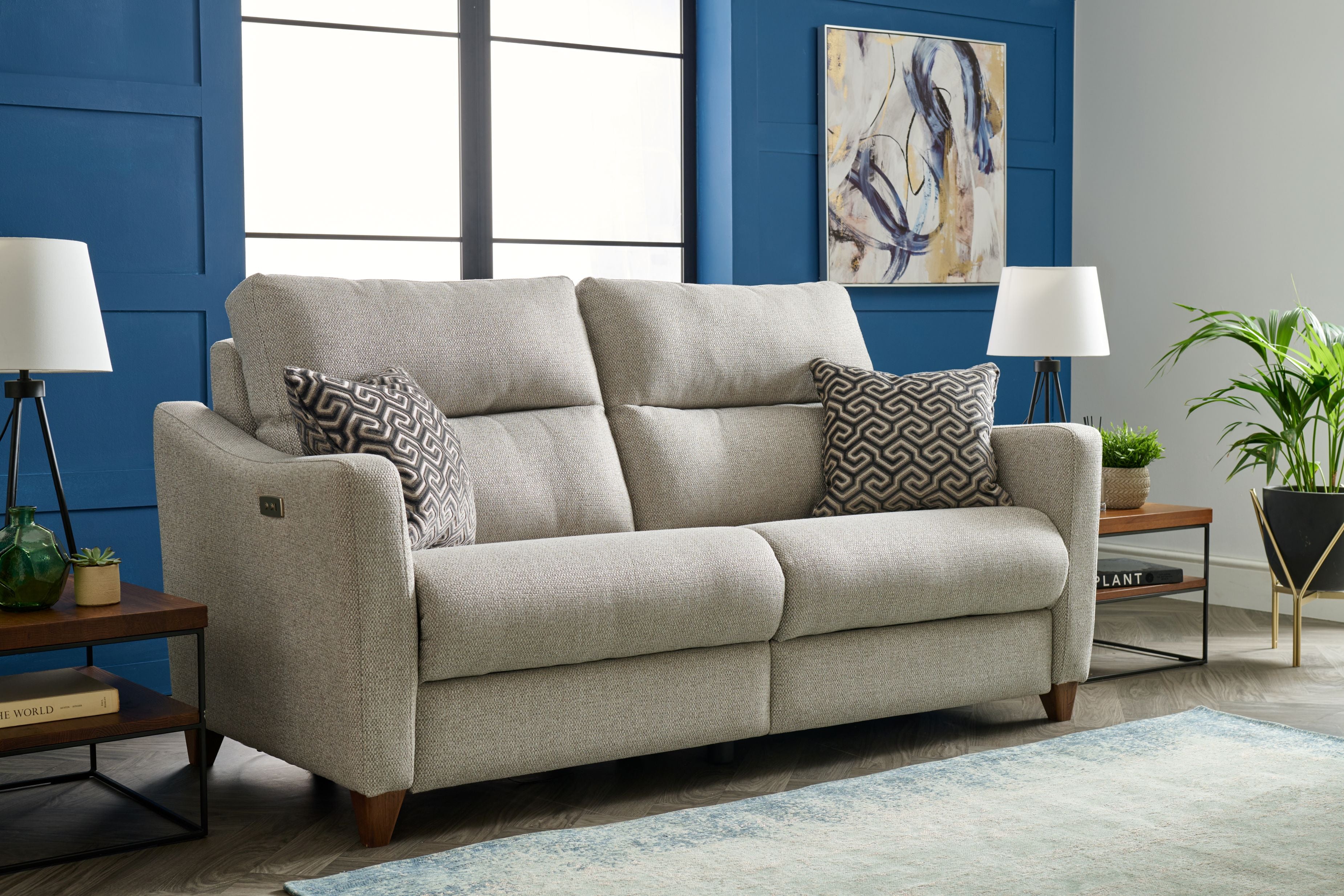 Nova 3 Seater Power Recliner  Sofa With  Adjustable Lumbar Support