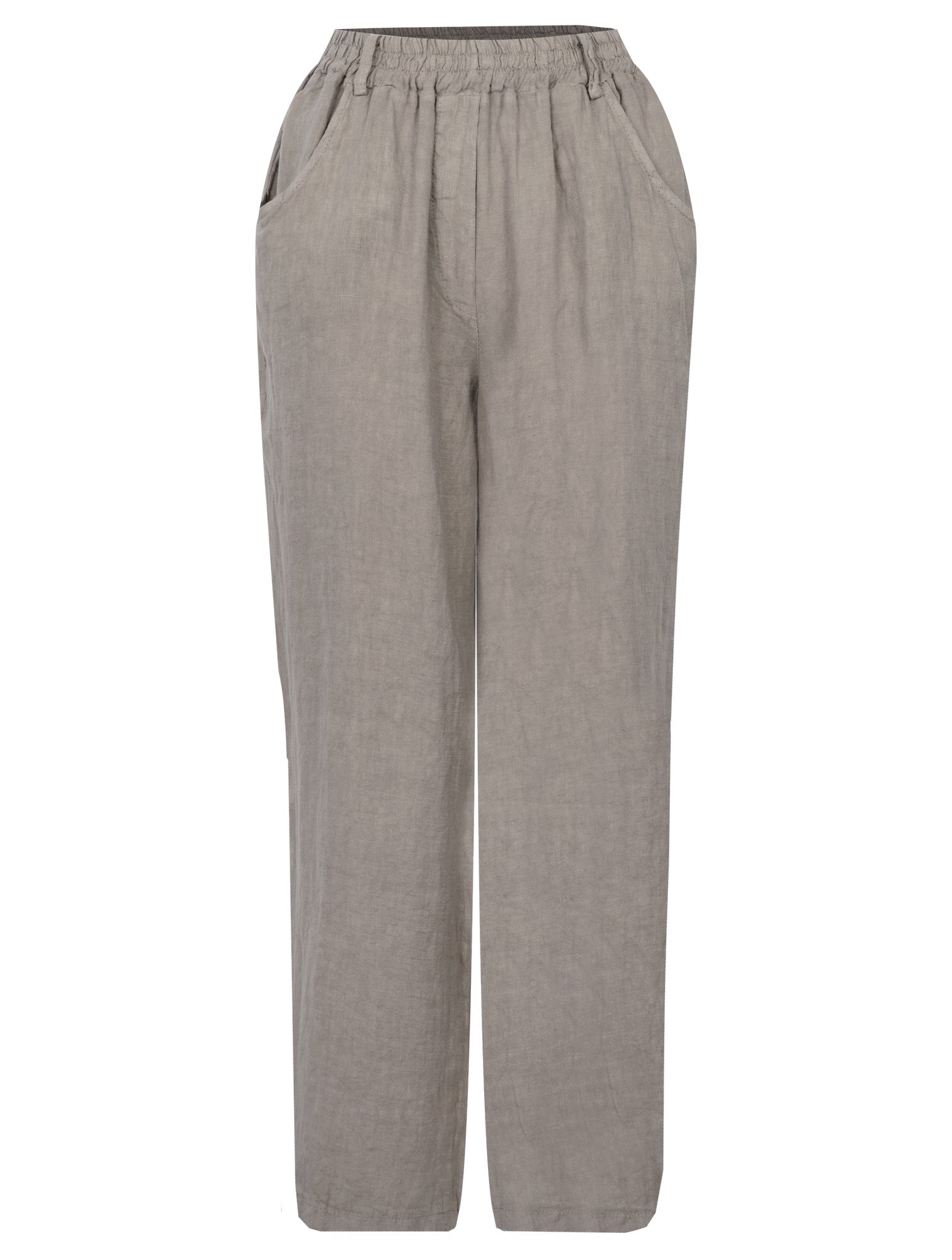 Amazing Woman Odie Linen Cropped Tapered Trouser Fango