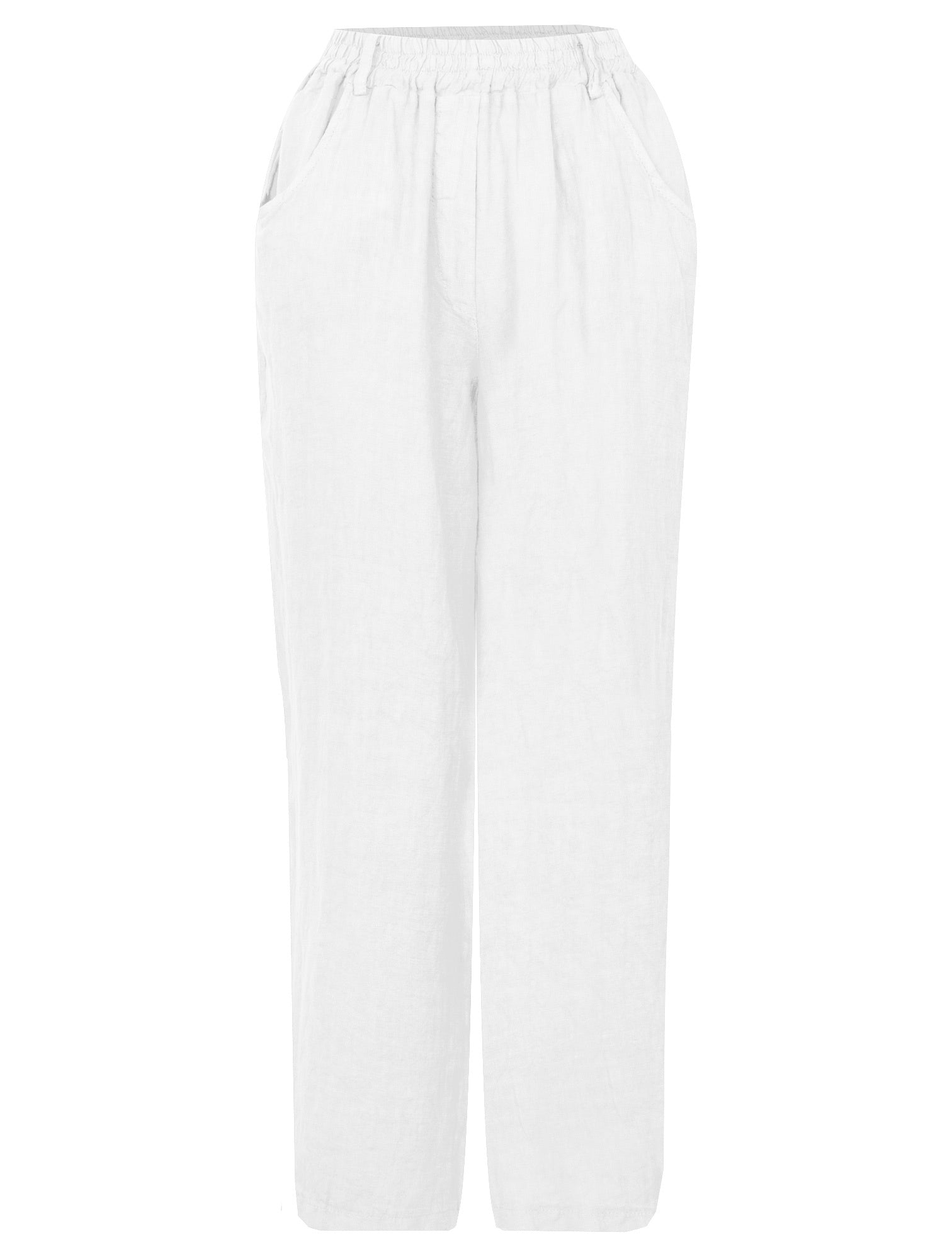 Amazing Woman Odie Linen Cropped Tapered Trouser White