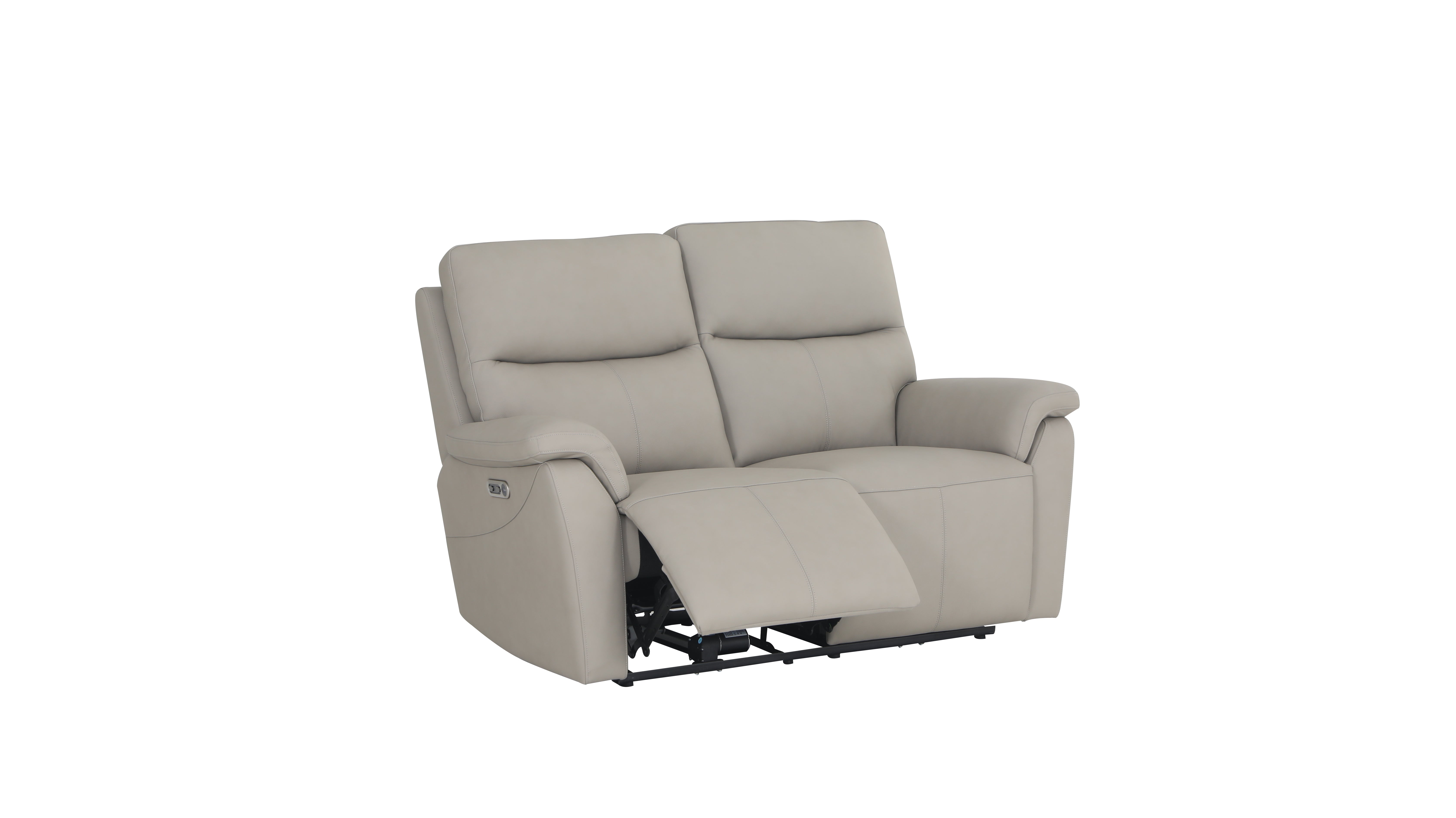 Lucca 2 Seater Sofa Power Recliner In Stone Full Leather