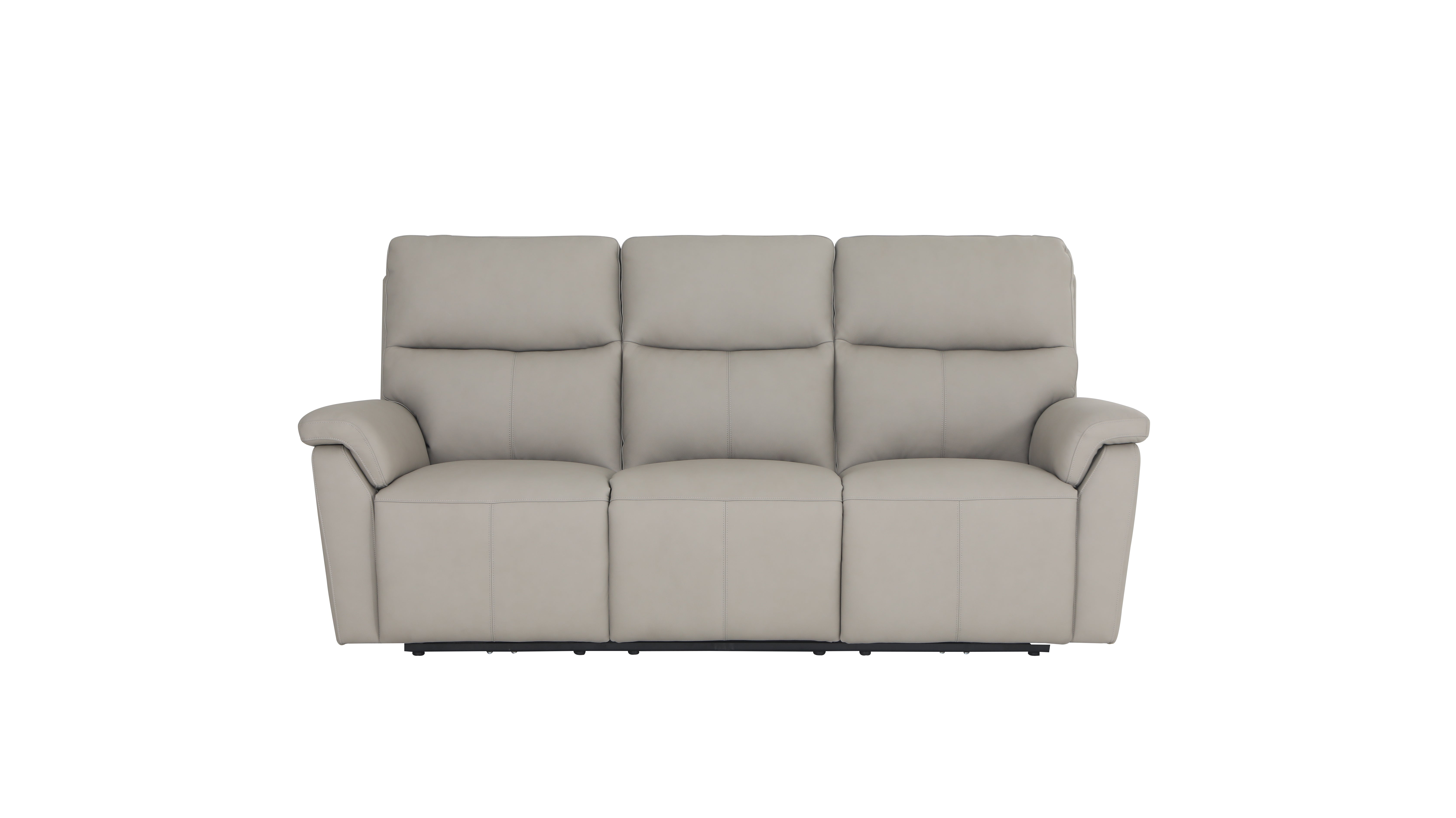 Lucca 3 Seater Sofa Power Recliner In Stone Full Leather