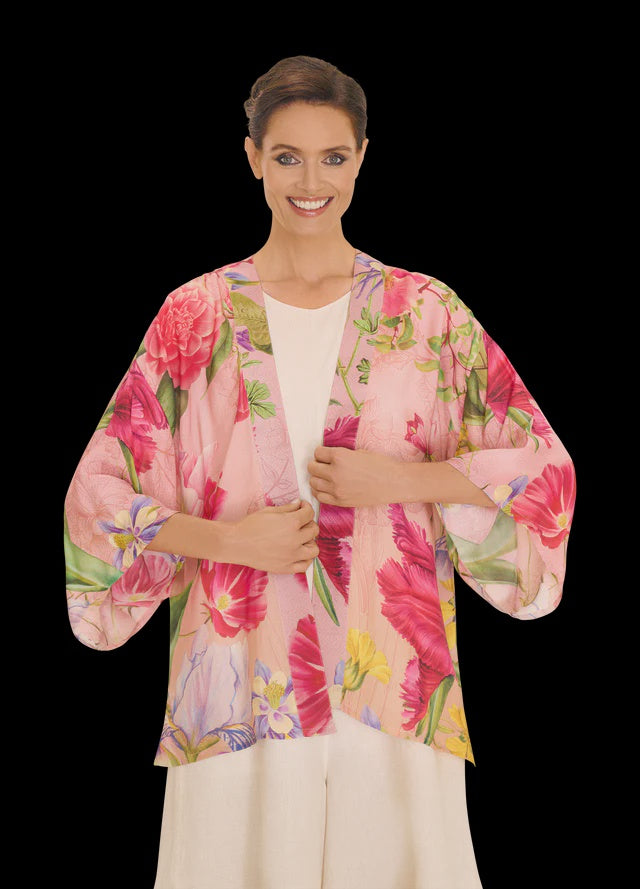 Powder Floral Study Kimono Jacket - Petal