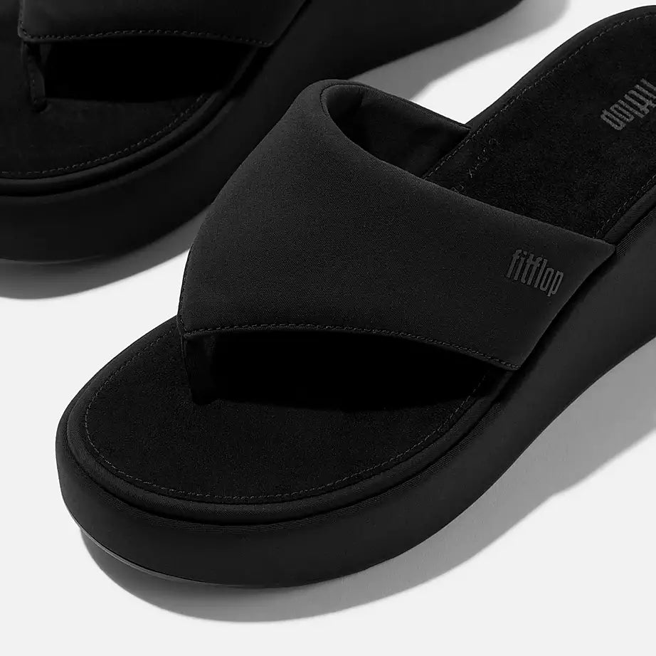 FitFlop Platfforms Wedge Toe-Post Sandals All Black