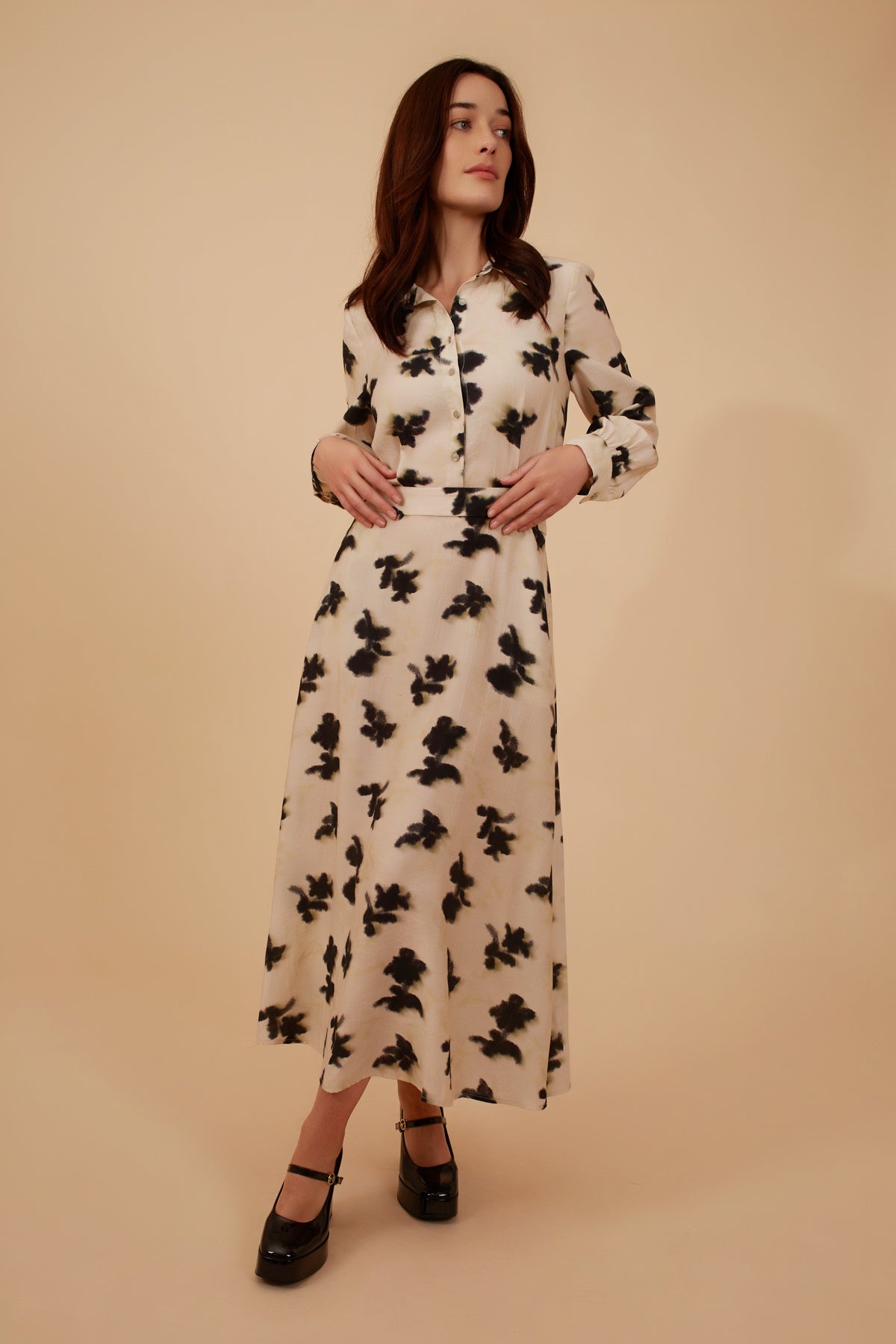 Traffic People Paper Moon Eddie Dress Cream/Black