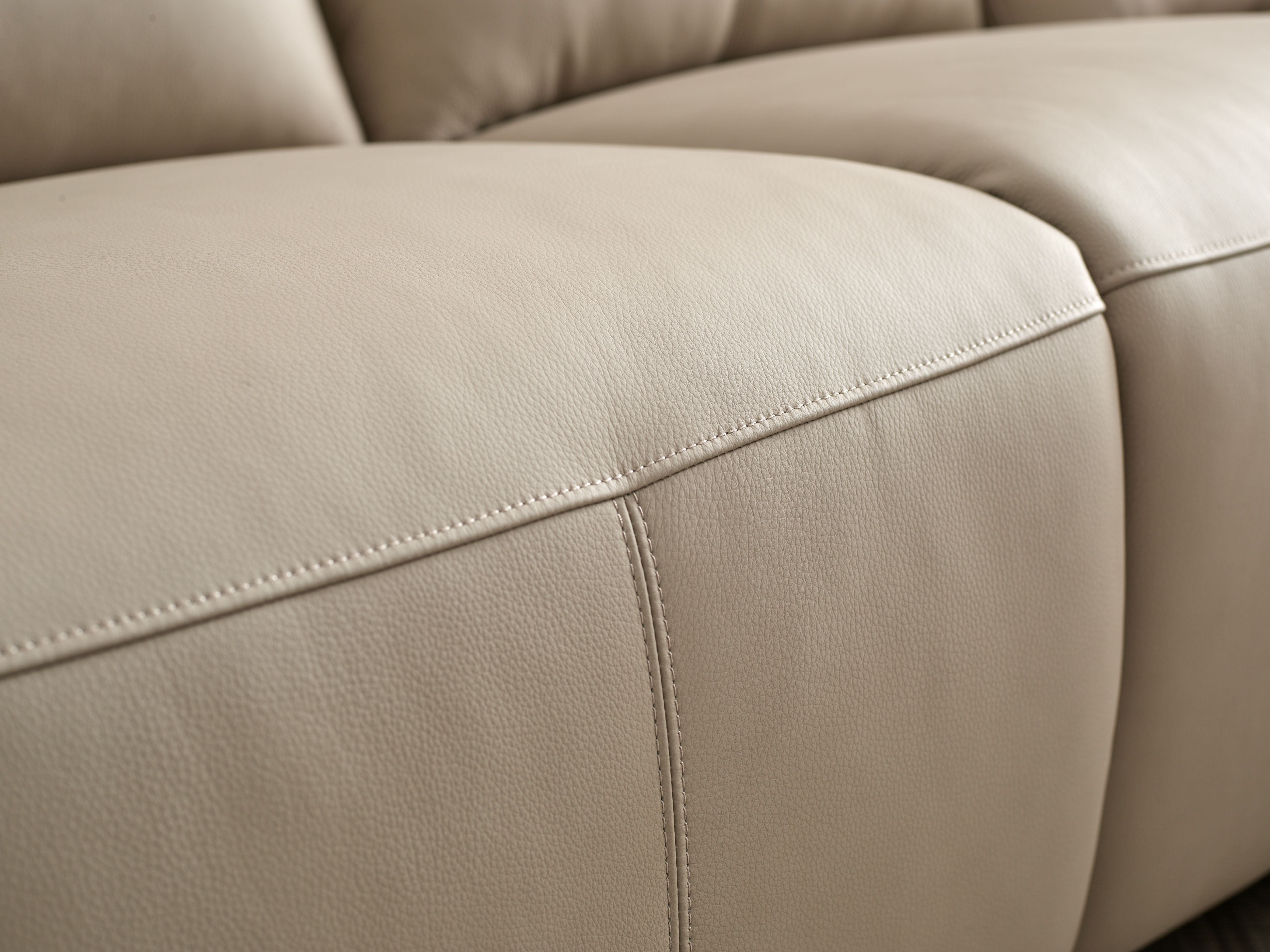 Lucca 2 Seater Sofa Power Recliner In Stone Full Leather