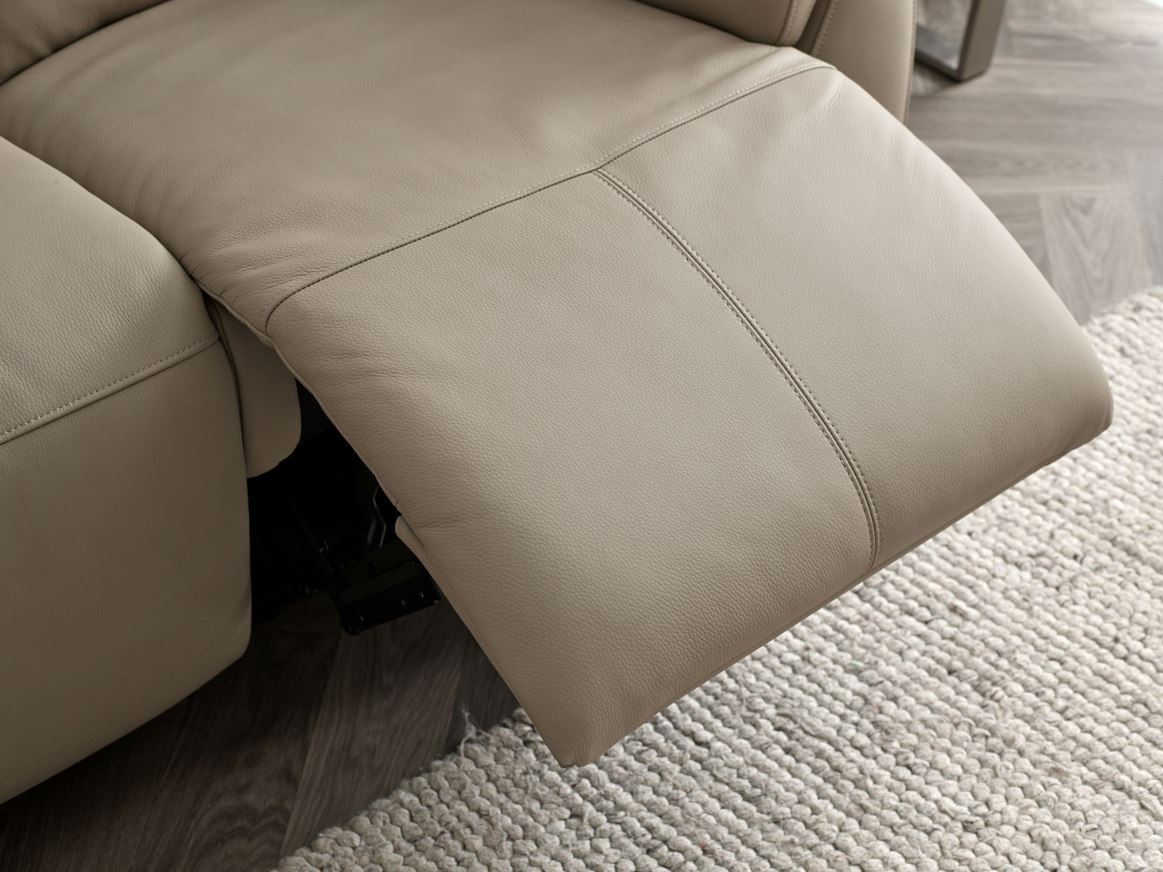 Lucca 2 Seater Sofa Power Recliner In Stone Full Leather