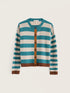 Seasalt Pinwell Striped Cardigan Made With LambswoolBright Shape Estuary Mix