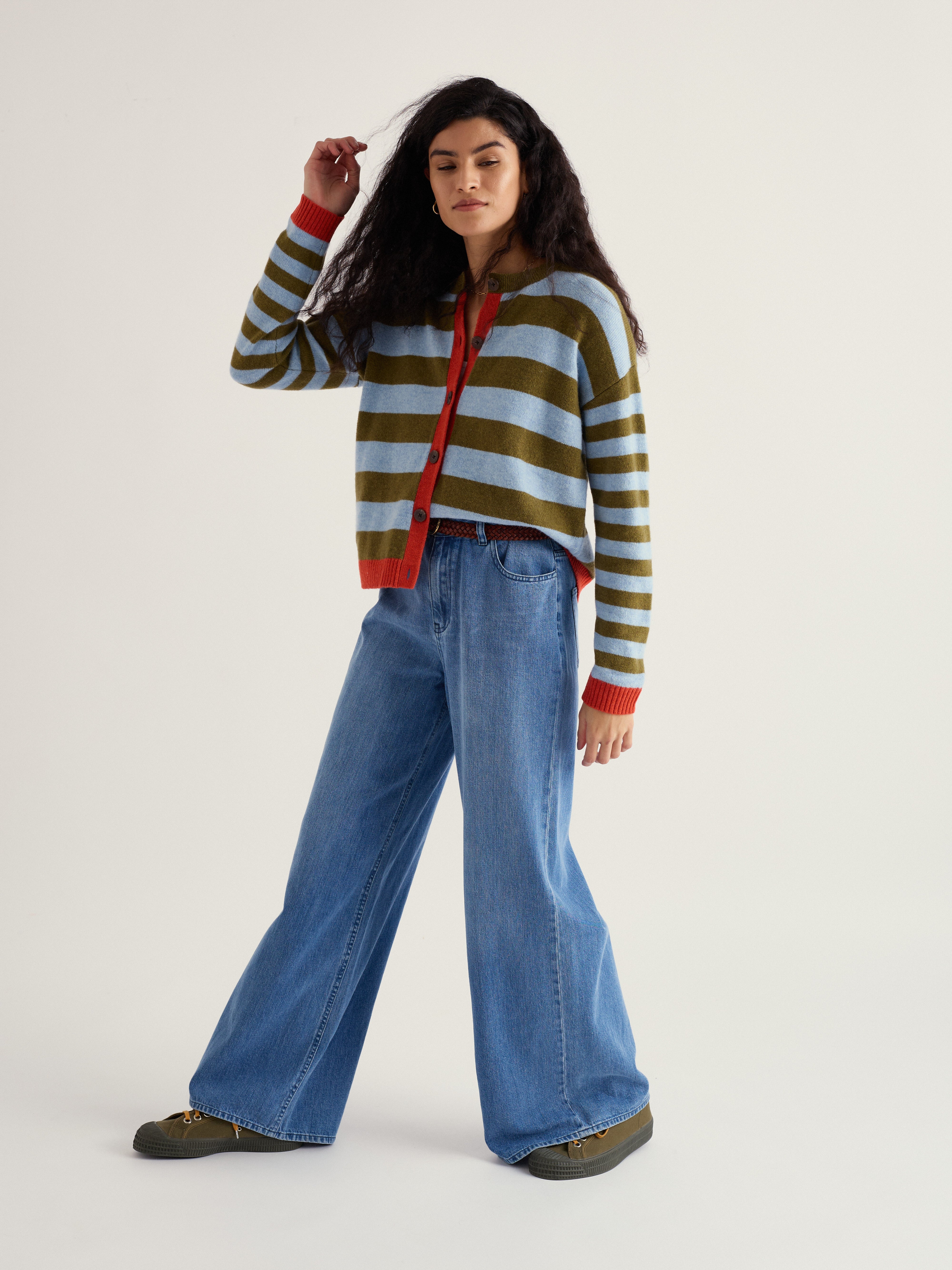 Seasalt Pinwell Cardigan Bright Shape Seagrass Mix