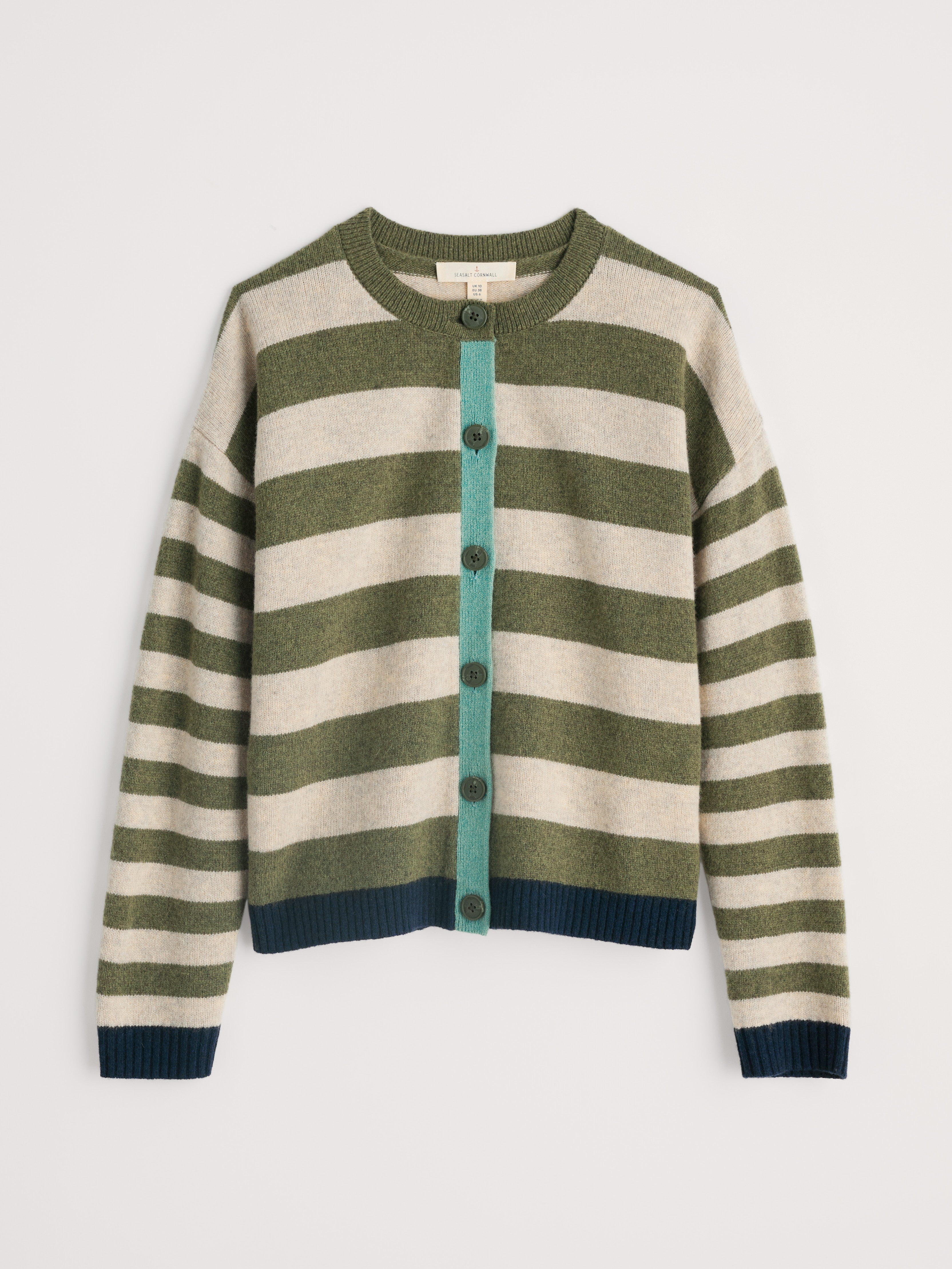 Seasalt Pinwell Cardigan Bright Shape Light Olive Mix