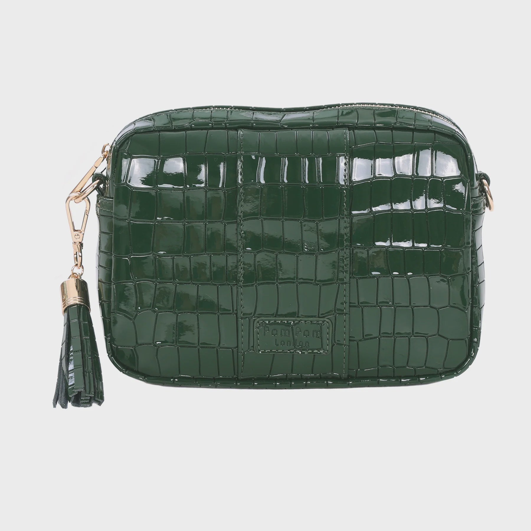 Pom Pom London City Patent Croc Clover Green