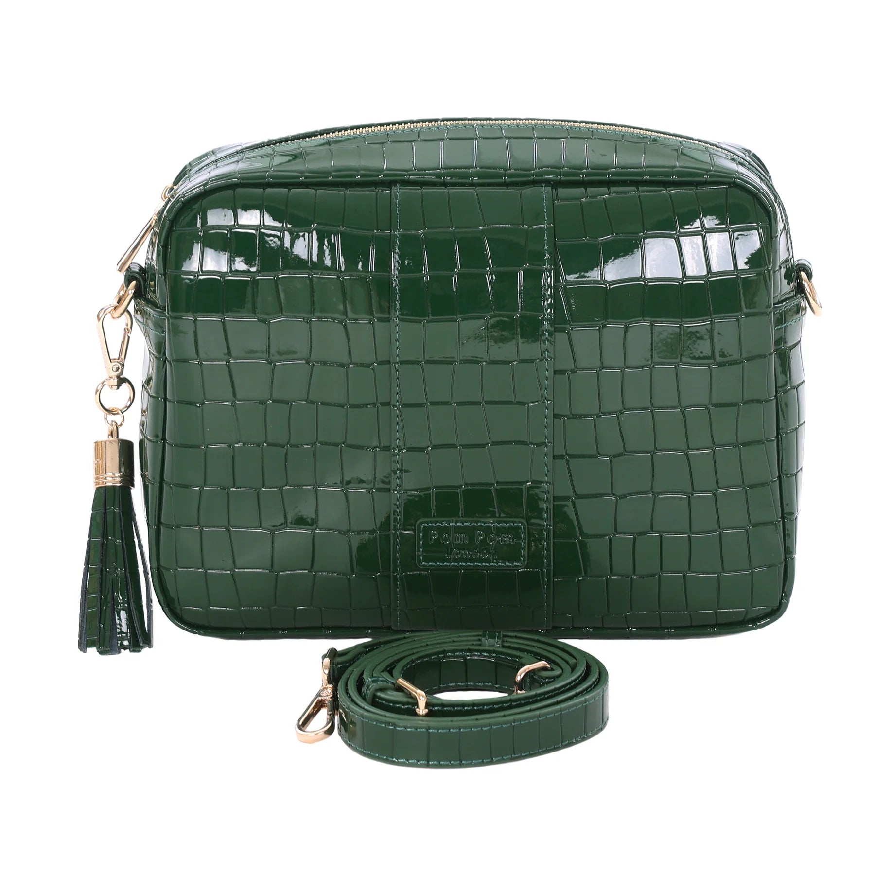 Pom Pom London City Plus Patent Croc Clover Green