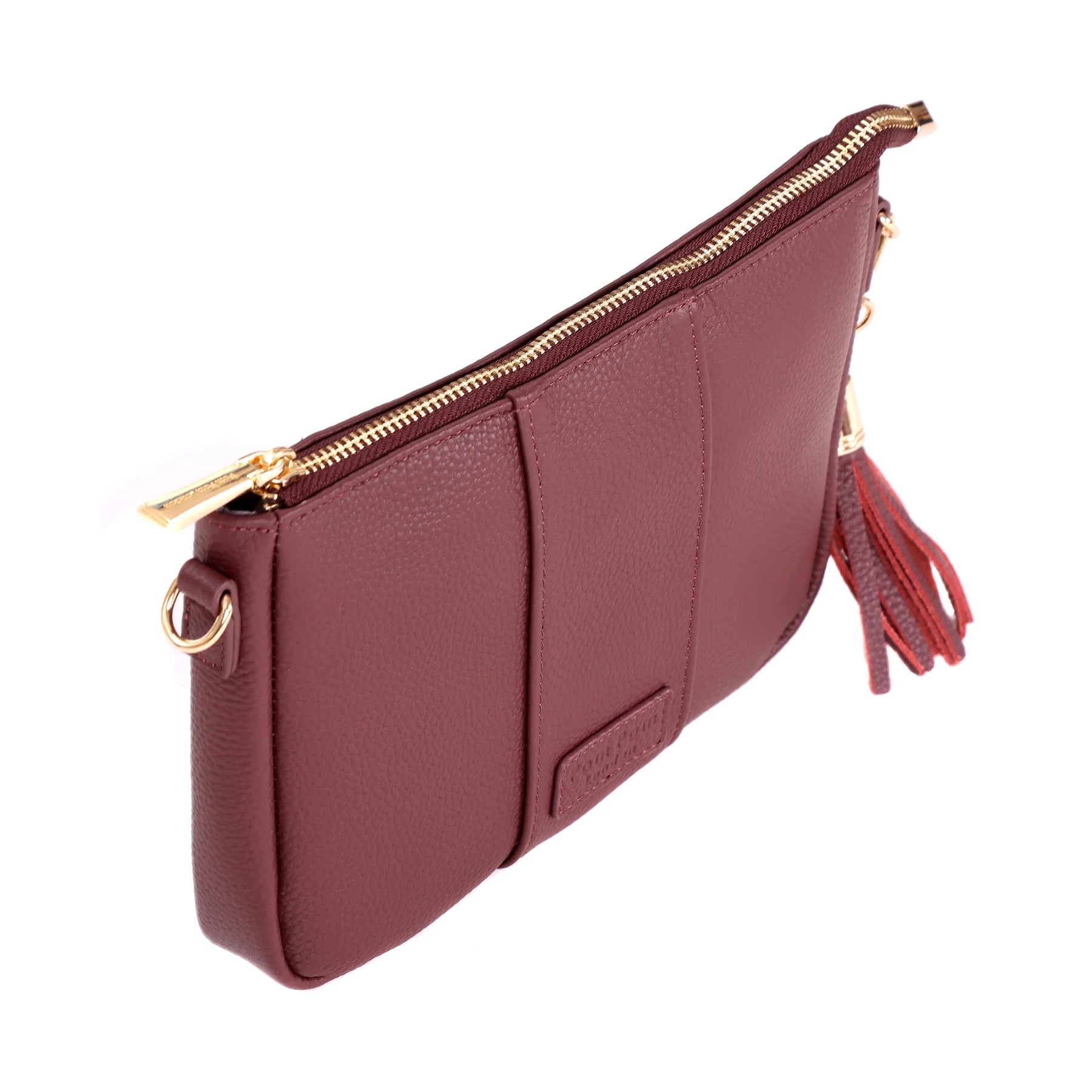 Pom Pom London City Slim Crossbody Bag Deep Burgundy