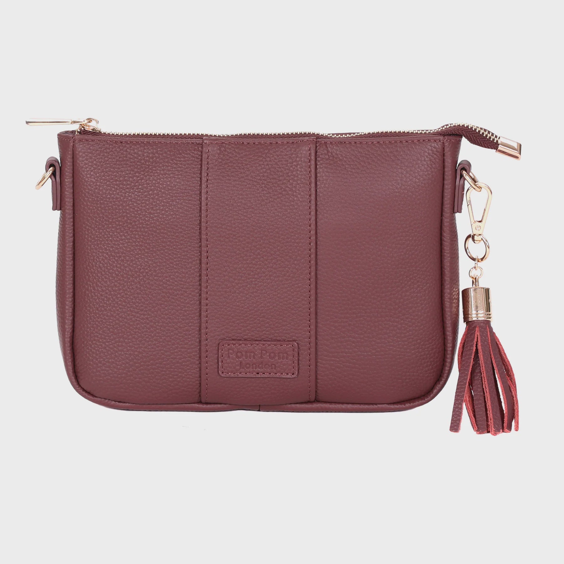 Pom Pom London City Slim Crossbody Bag Deep Burgundy