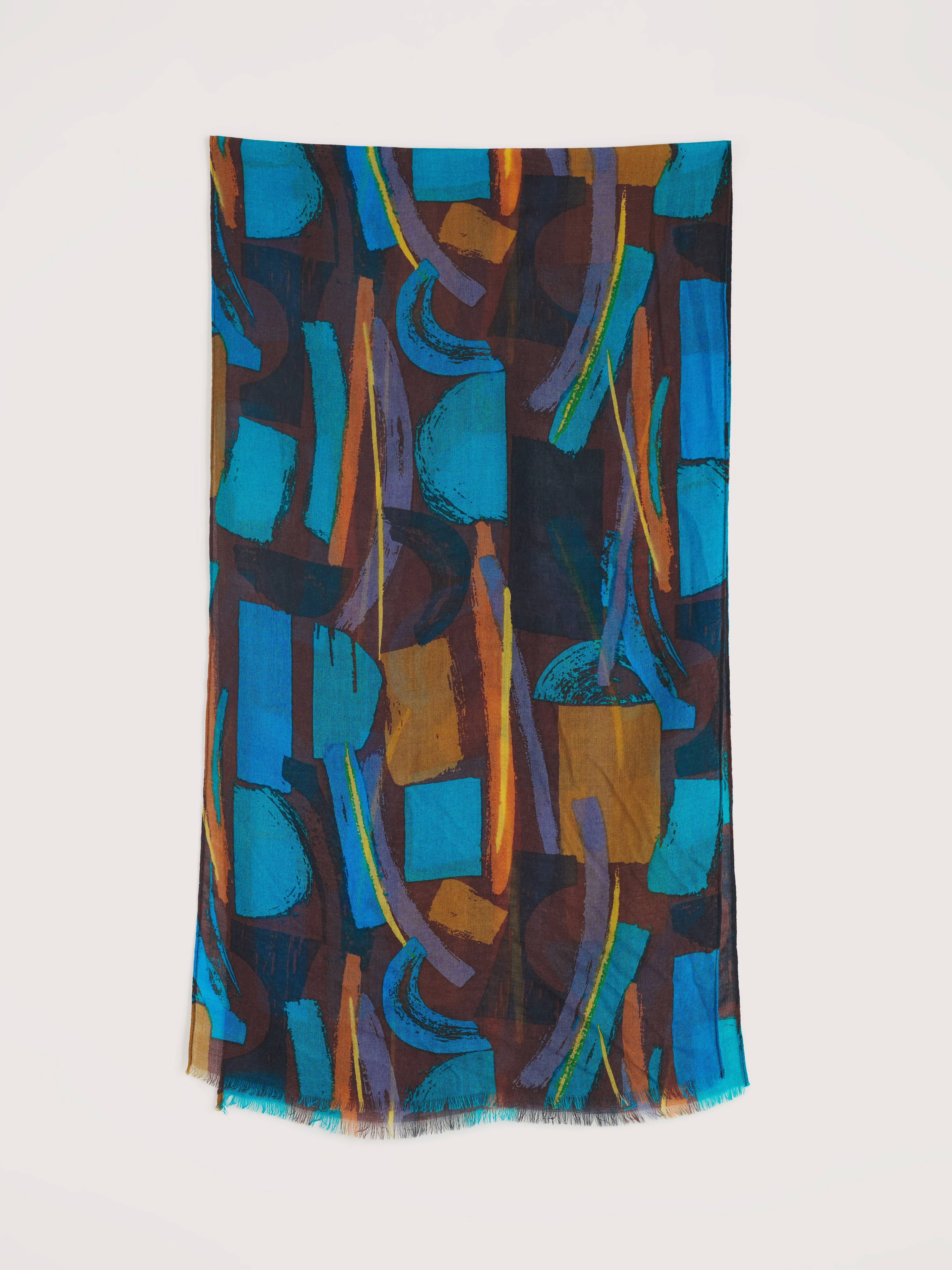 Seasalt Pretty Printed Scarf Zennor Stack Dark Rye