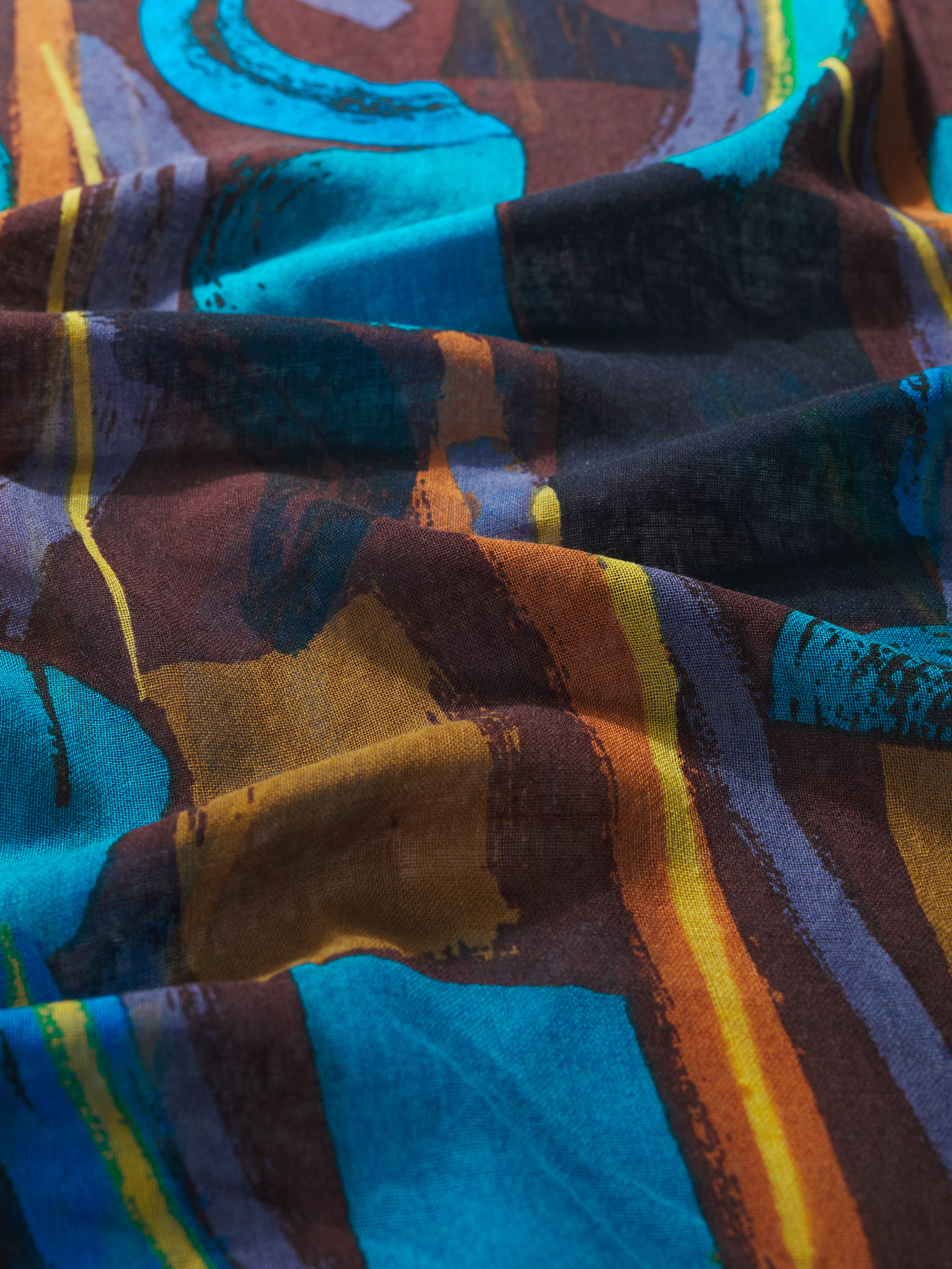 Seasalt Pretty Printed Scarf Zennor Stack Dark Rye