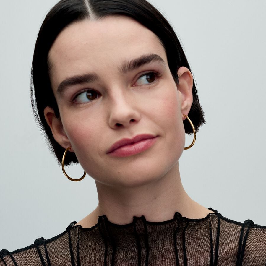 Pandora Essence Organically Shaped 42 mm Open Hoop Earrings