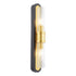 Rhian 2 Light Wall Light Matt Black and Ribbed Glass