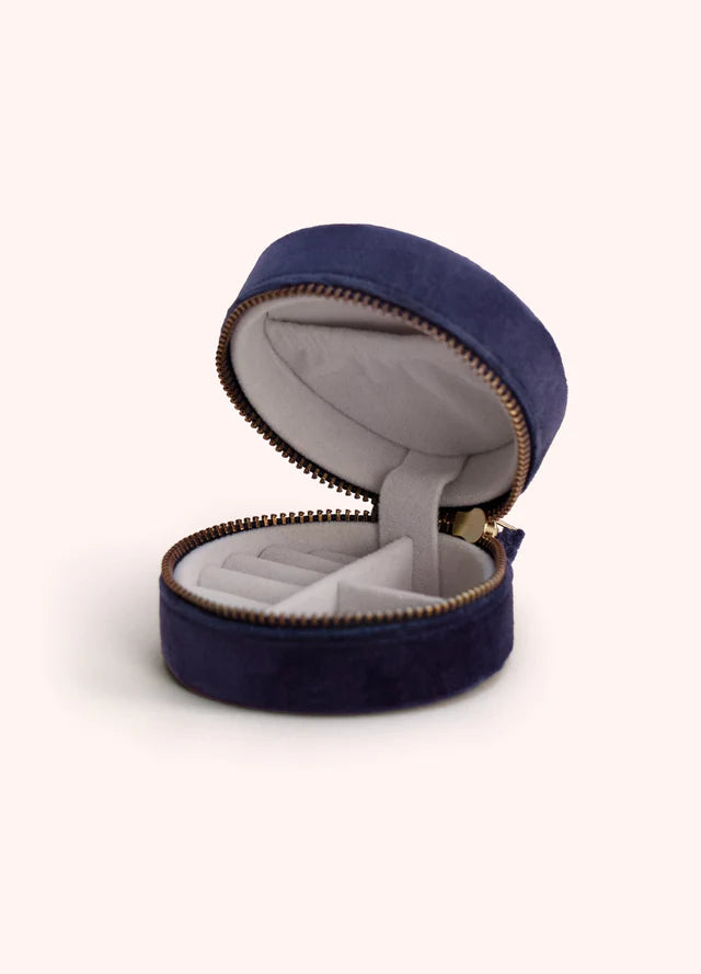 Powder Navy Floral Hedgerow Jewellery Box