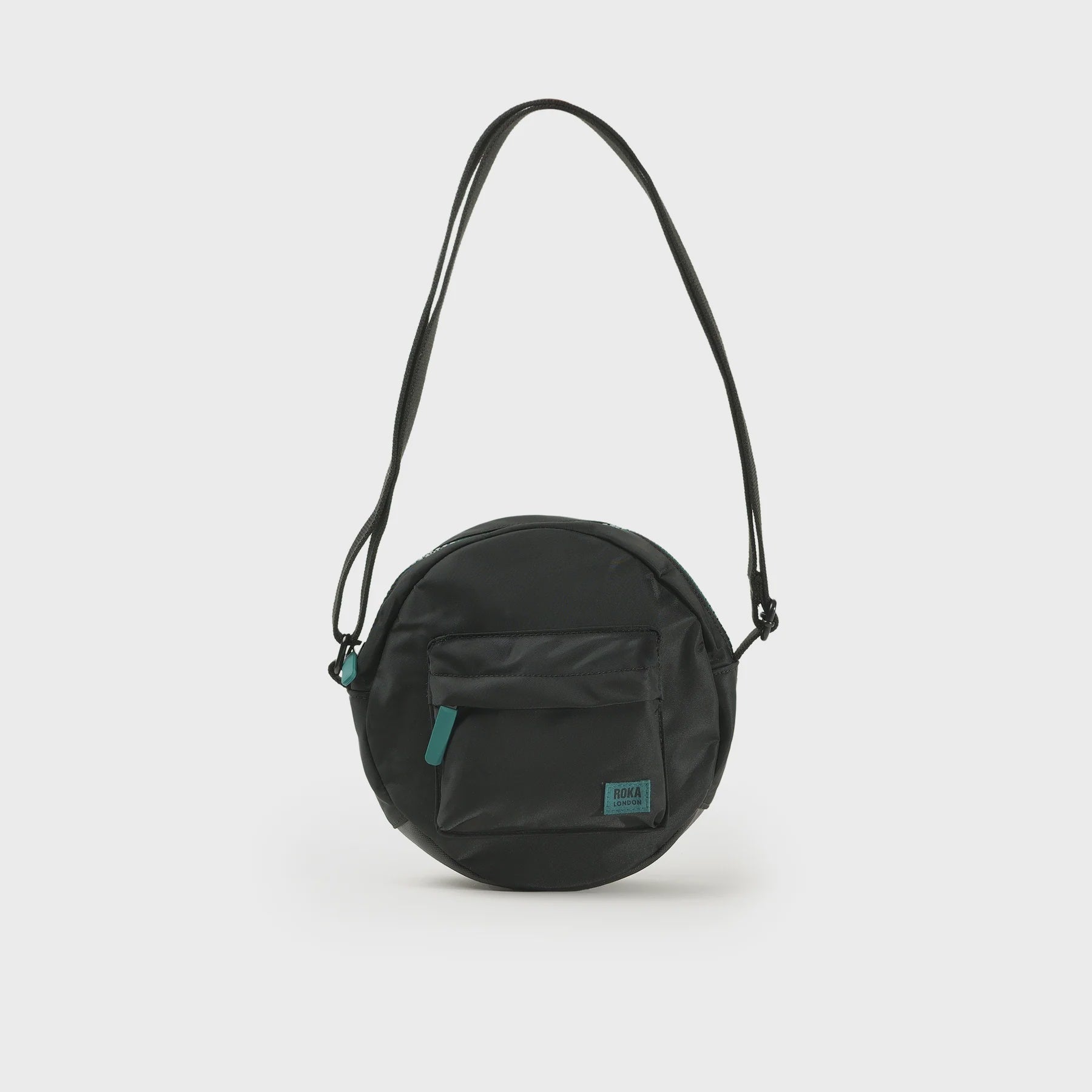 ROKA Creative Waste Black Paddington  Medium Recycled Nylon Teal Zip