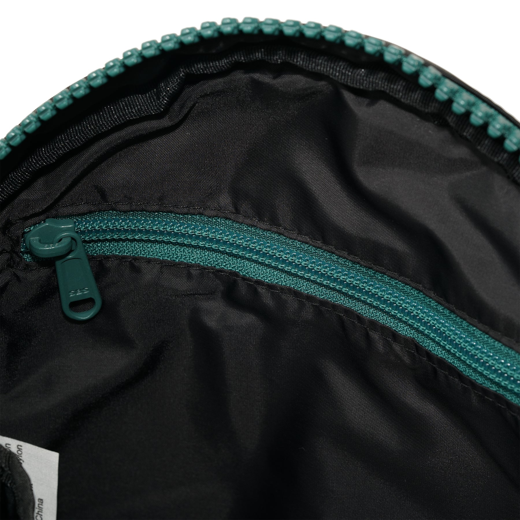 ROKA Creative Waste Black Paddington  Medium Recycled Nylon Teal Zip