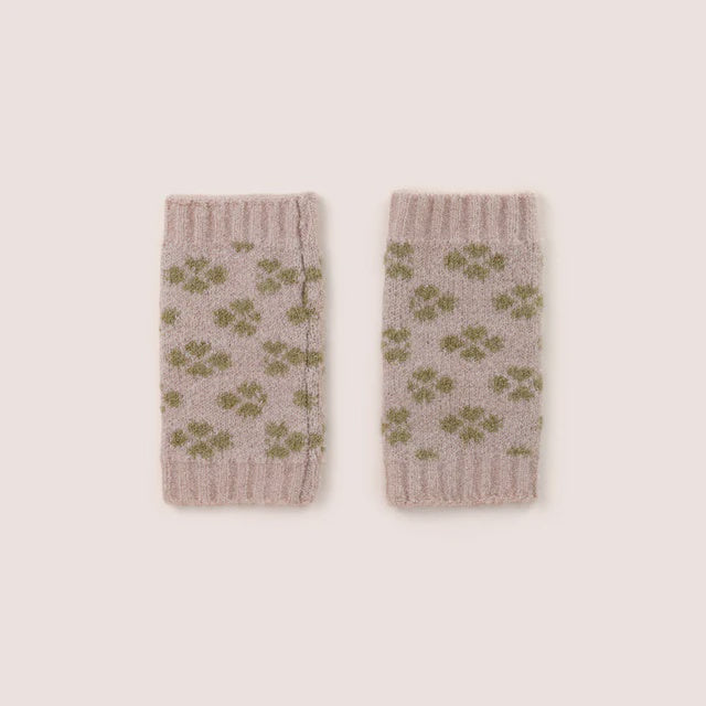 Powder Roxy Wrist Warmers Cream/Moss
