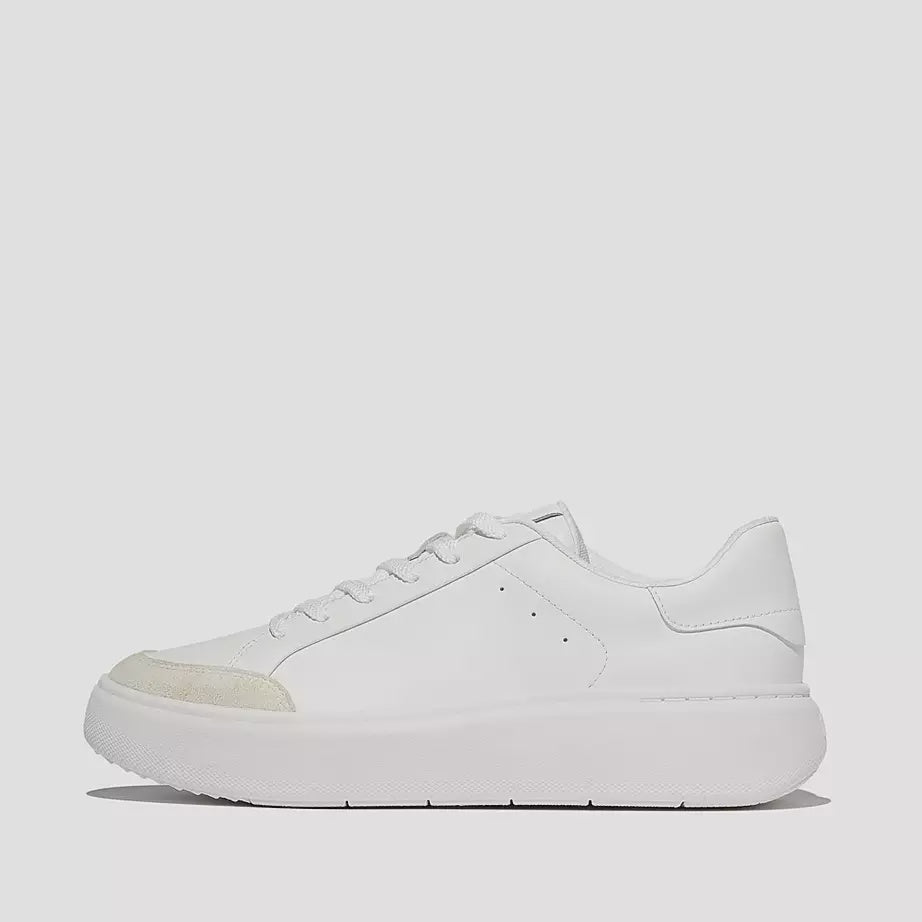 FitFlop Rtg Leather/Suede Sneakers Urban White