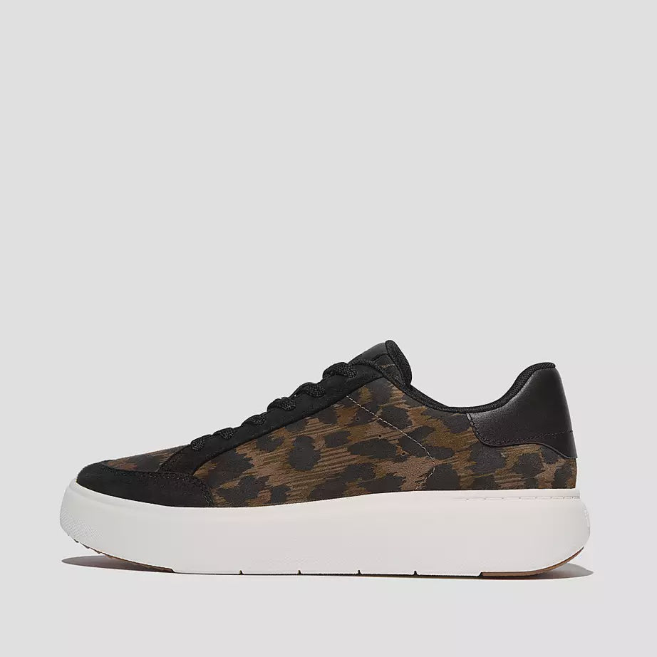 FitFlop Rtg Leopard Suede Sneakers Black/Chocolate Mix