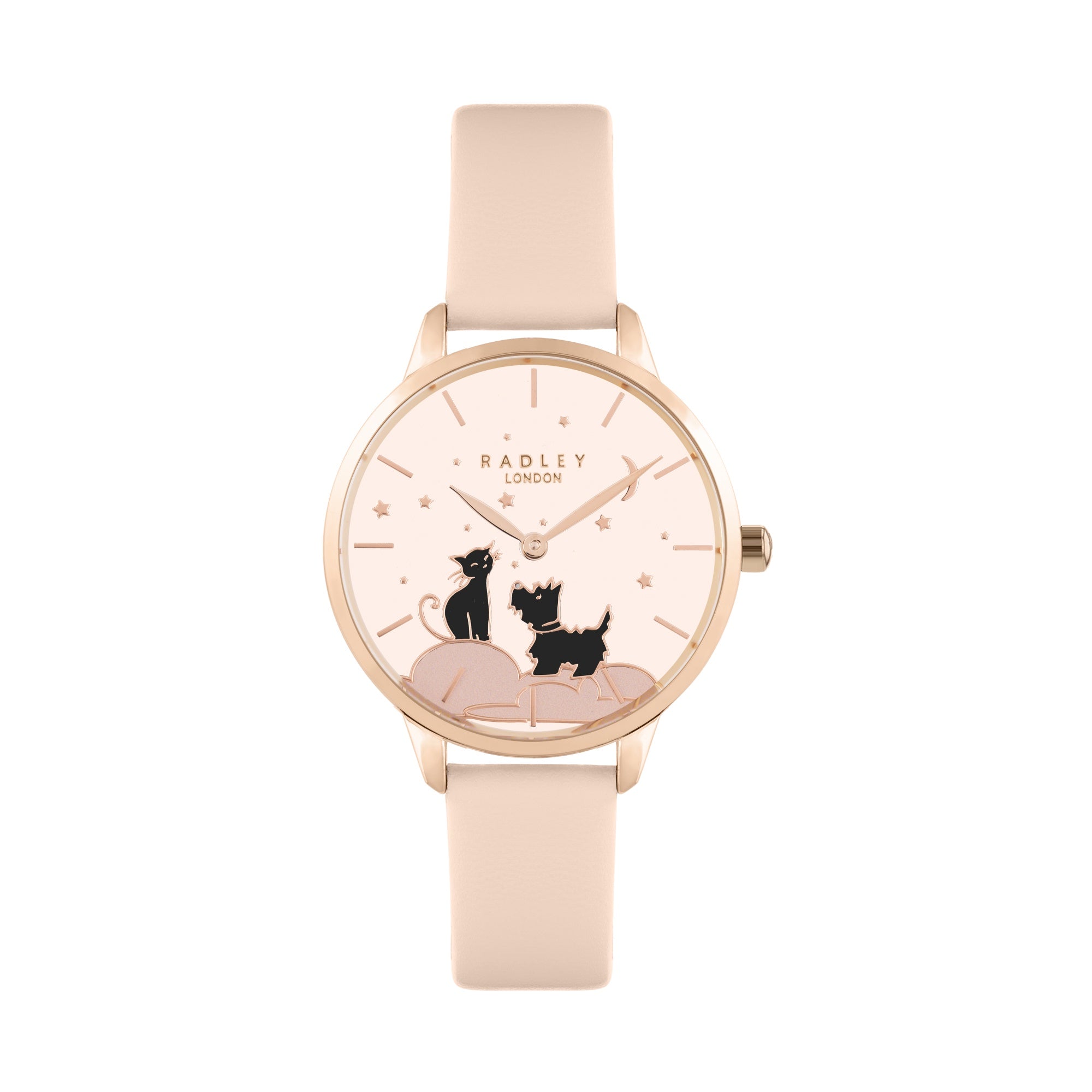 Radley Gold Cobweb Pink Leather Watch