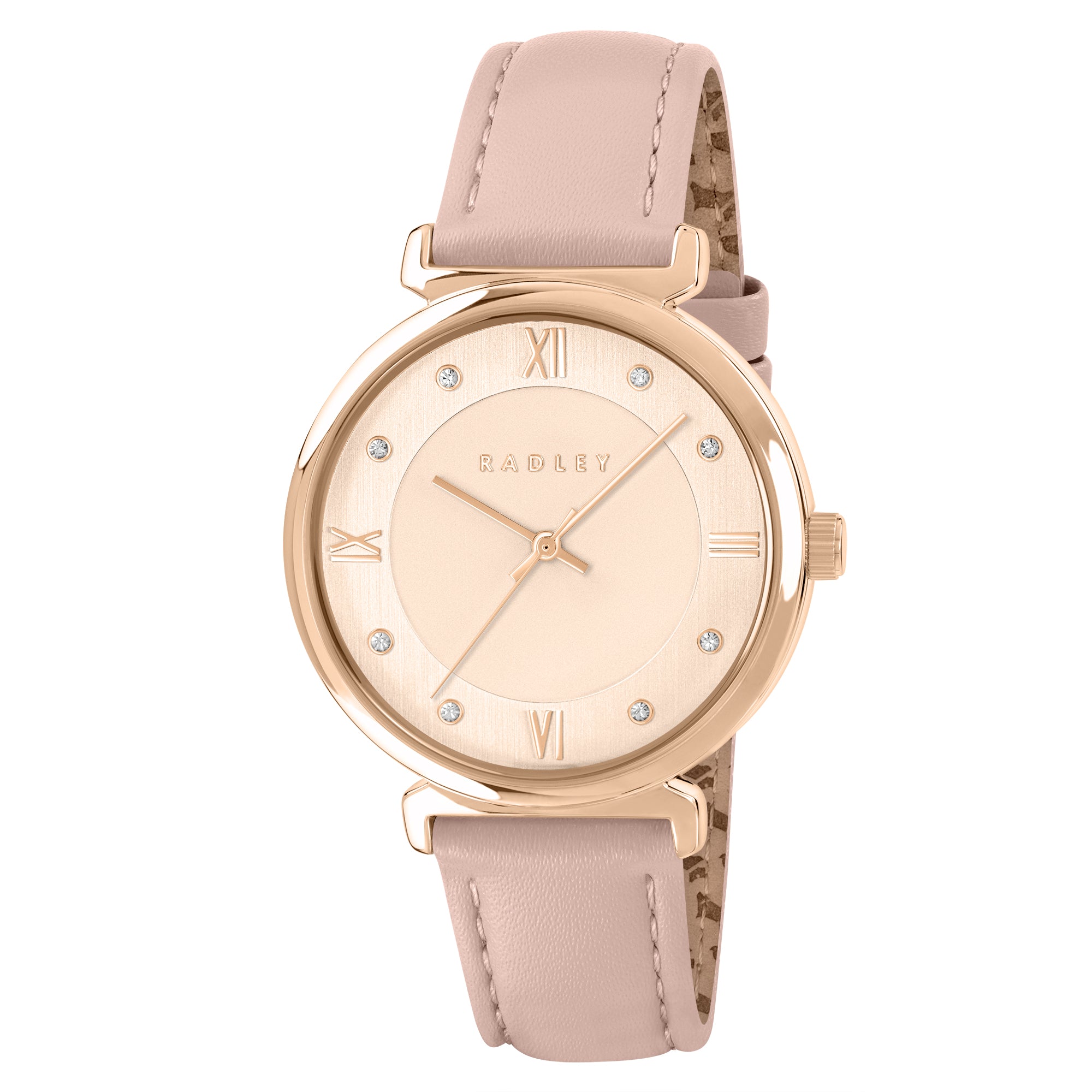 Radley T-Bar Prairie Pink Leather Watch