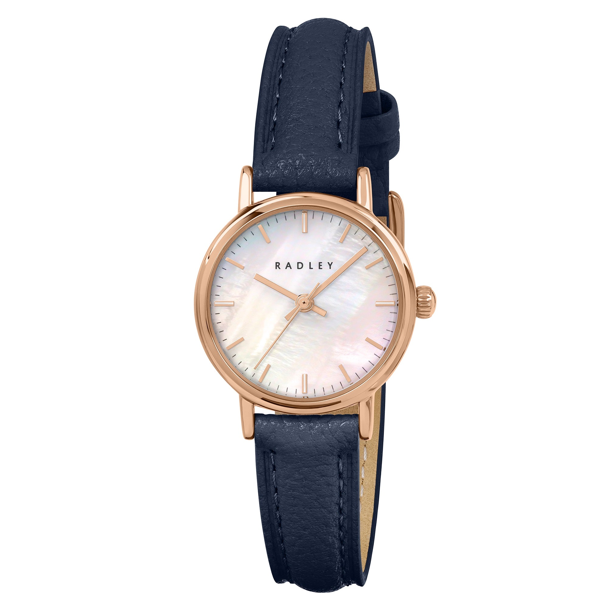 Radley Rose Gold Dark Blue Leather Watch