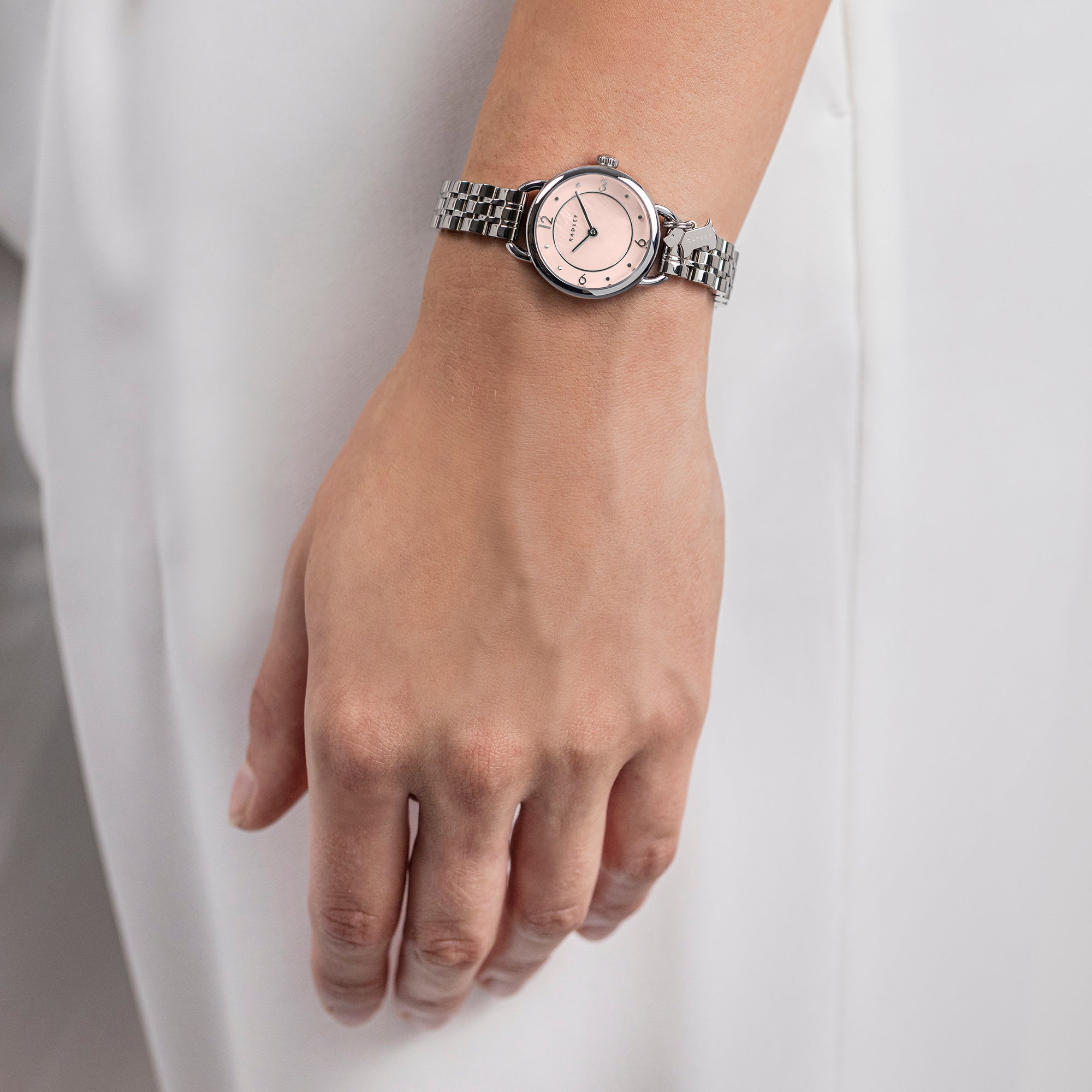 Radley Silver Pink Mother Of Pearl Watch