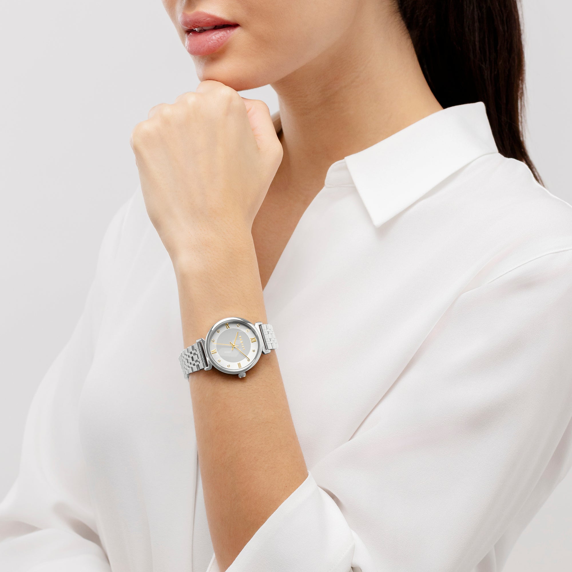 Radley Silver Large Round Linked Watch