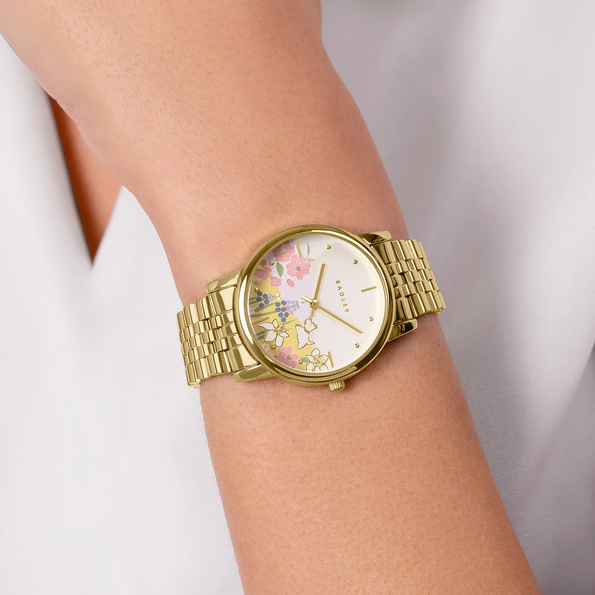 Radley Gold Spring Scene Watch