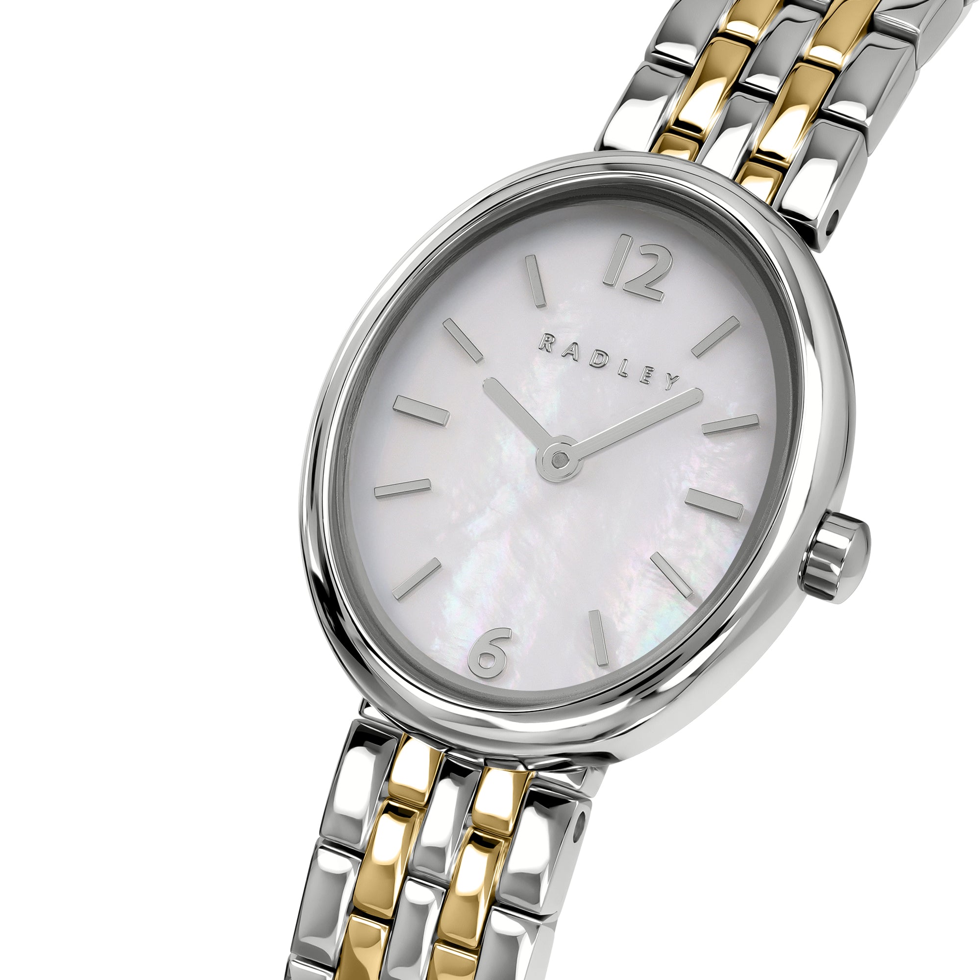 Radley Silver Gold Mix Mother Of Pearl Oval Watch