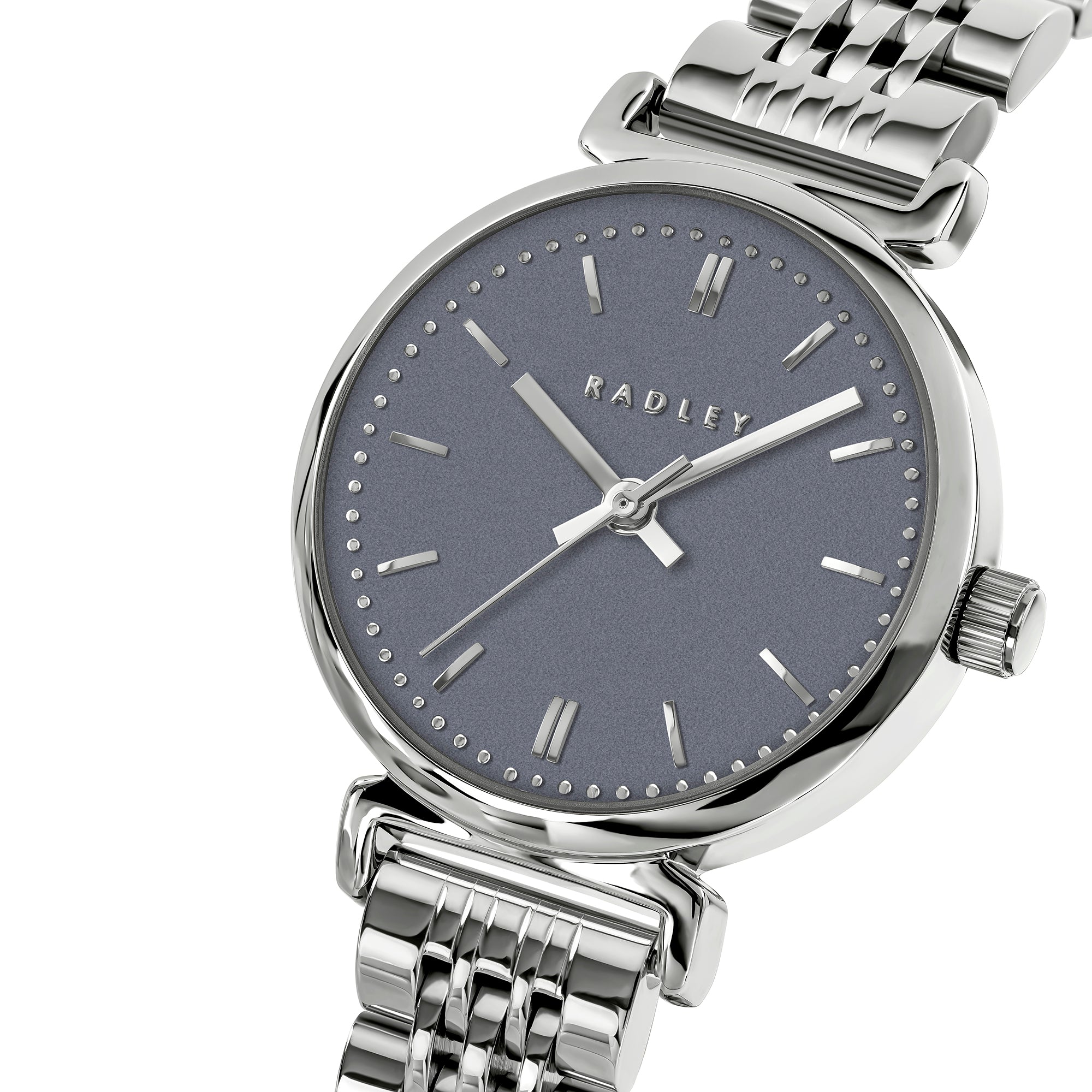 Radley Silver Dark Blue T-Bar Watch