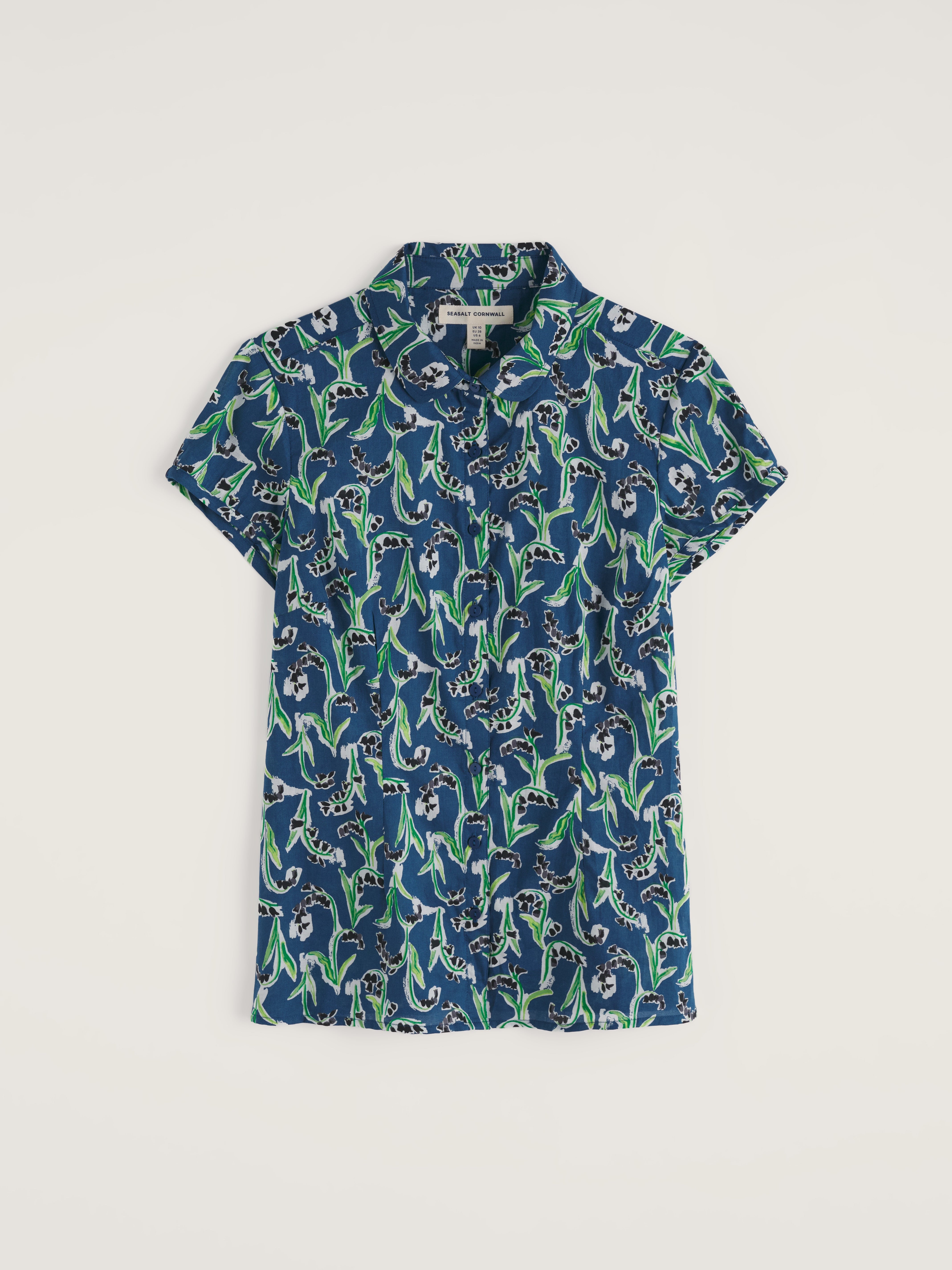 Seasalt Rushmaker Shirt Painty Bluebell Dark Voyage