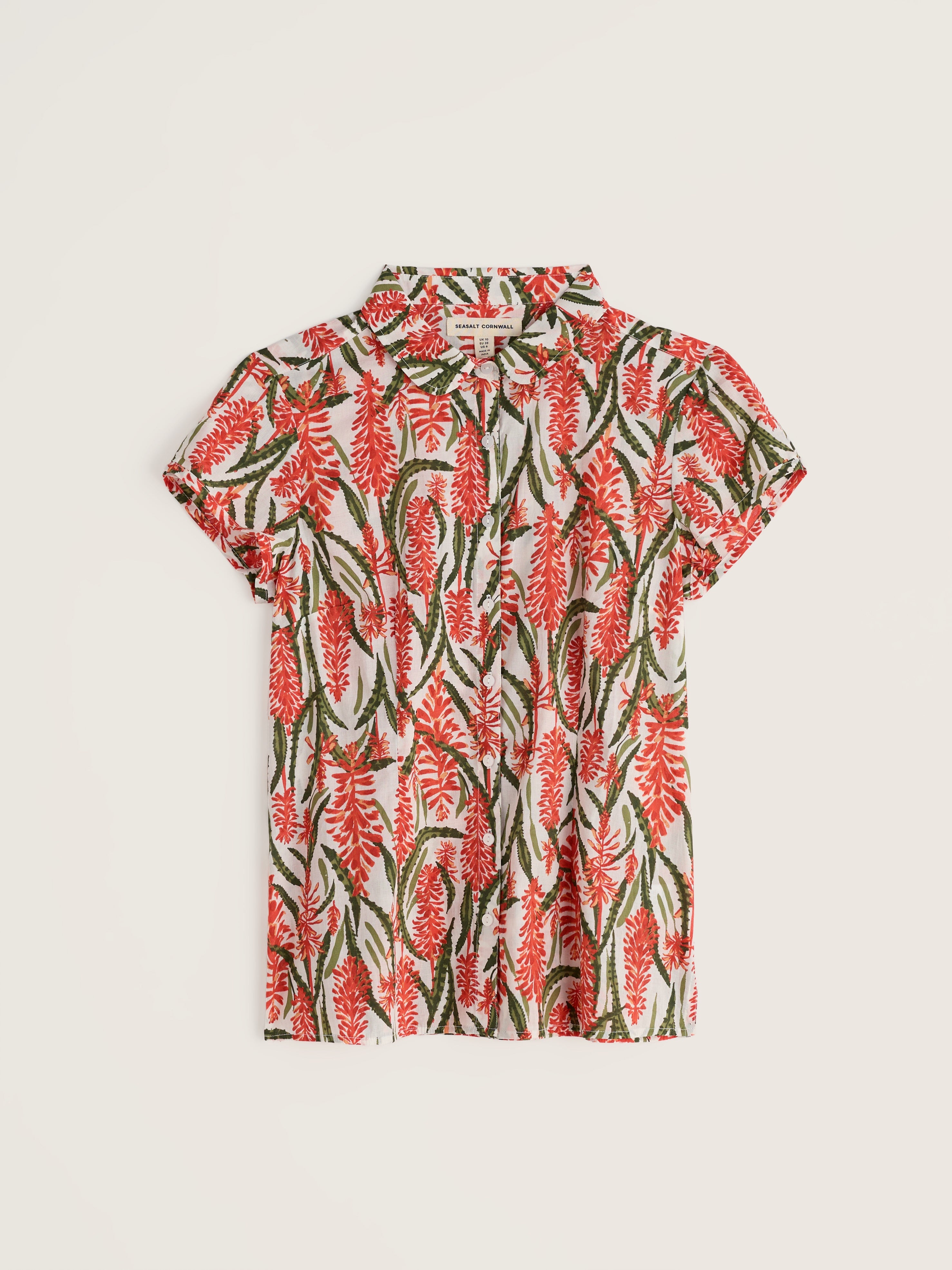 Seasalt Rushmaker Shirt Red Hot Poker Chalk