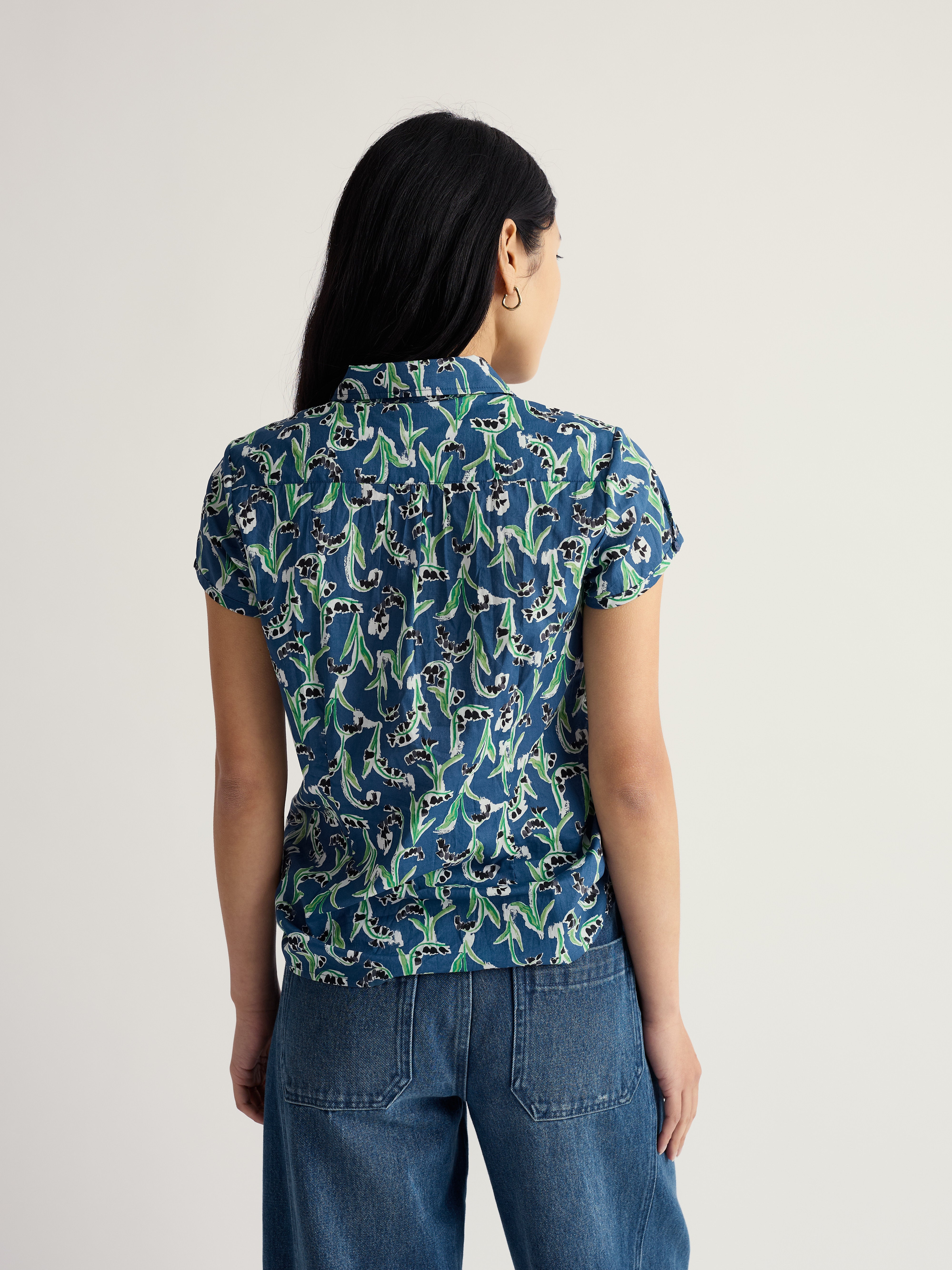 Seasalt Rushmaker Shirt Painty Bluebell Dark Voyage