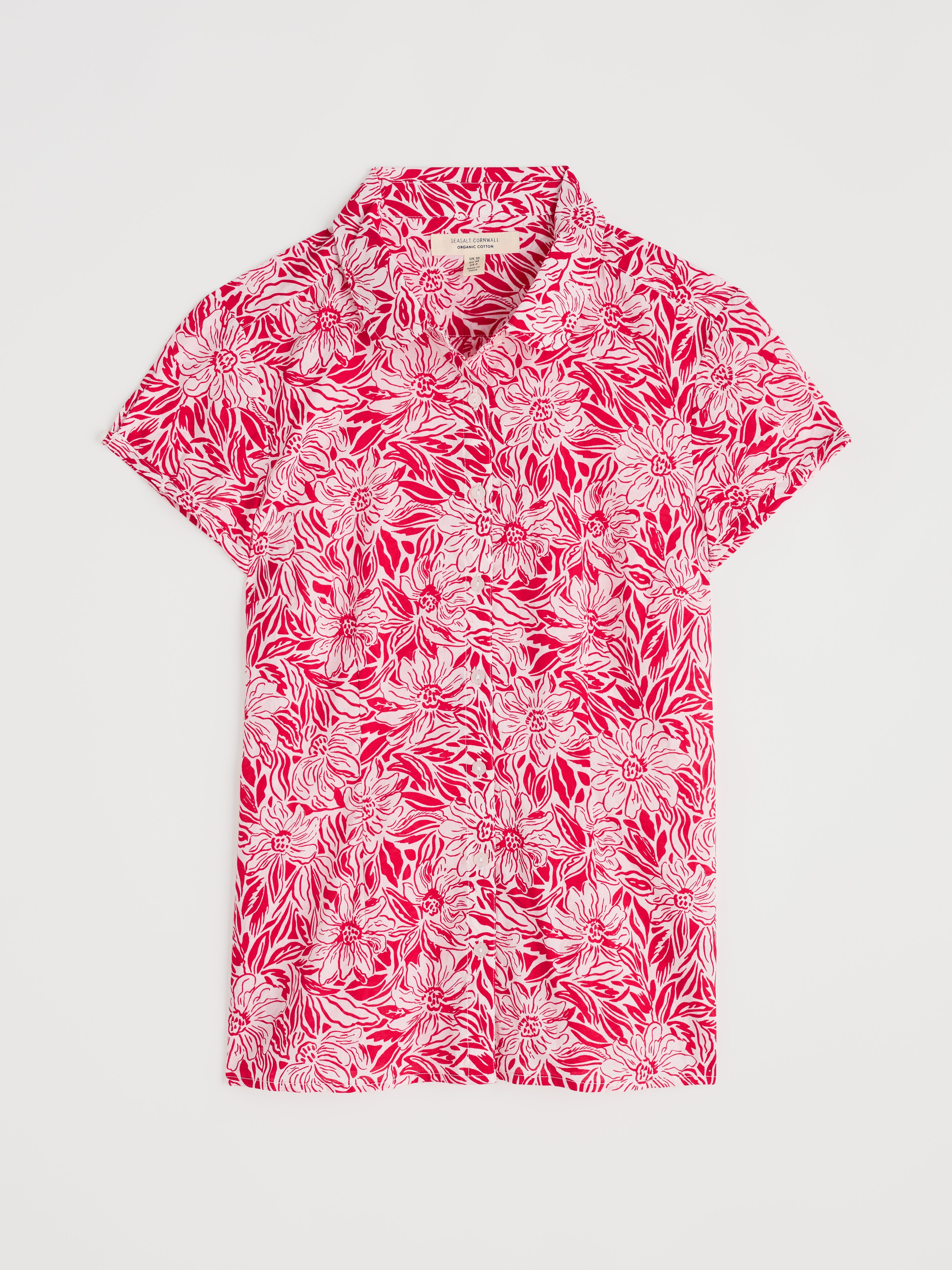 Seasalt Rushmaker Shirt Stream Flower Scarlet