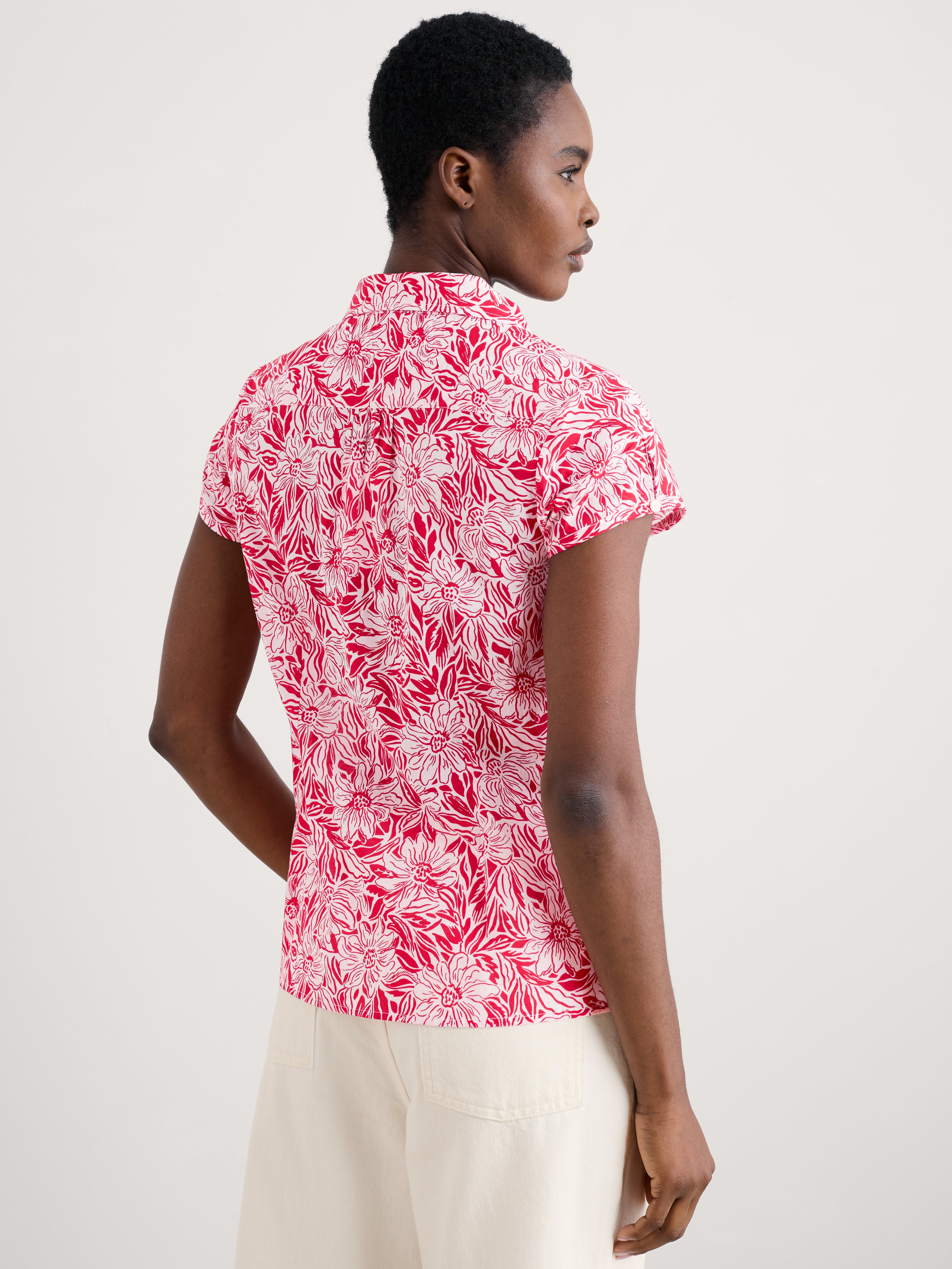 Seasalt Rushmaker Shirt Stream Flower Scarlet