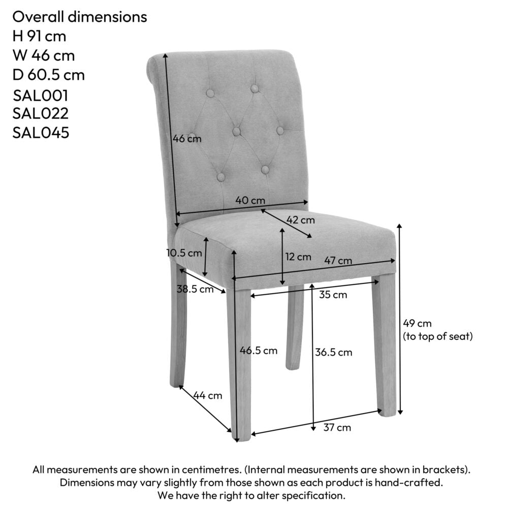 Lytham Light Oak Leg Light Grey Upholstered Dining Chair