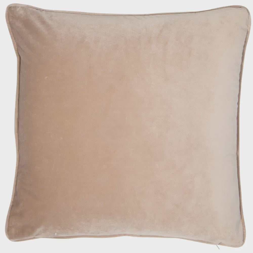 PLAIN VELVET MINK PIPED 43 X 43 CM CUSHION