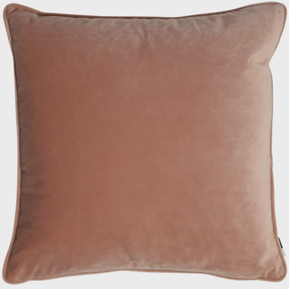 PLAIN VELVET PIPED PUTTY 43 X 43 CM CUSHION