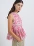 French Connection Vanessa Mesh Top Pink Multi
