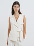 French Connection Raquel Tie Waistcoat Cream