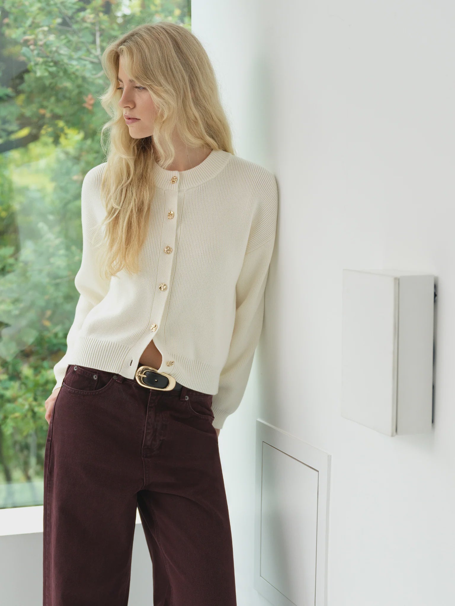 French Connection Milano Mozart Cardi Porcelain Cream