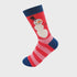 Miss Sparrow Snowmen Stripes Socks Red